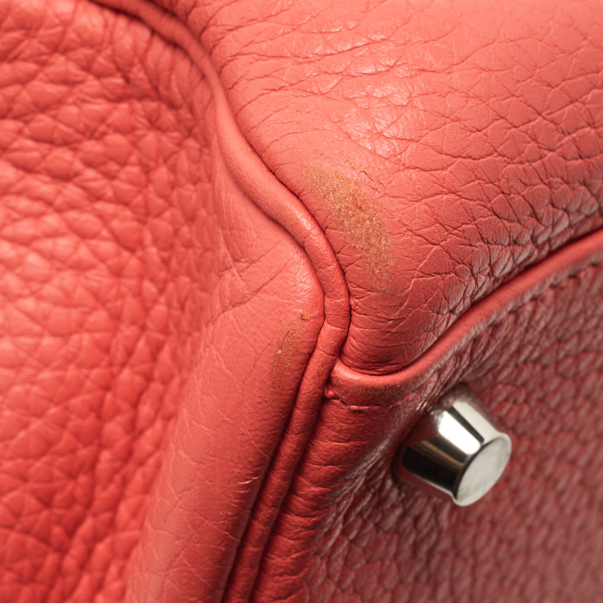 Hermès Rose Jaipur Retourne Kelly 32cm of Clemence Leather with