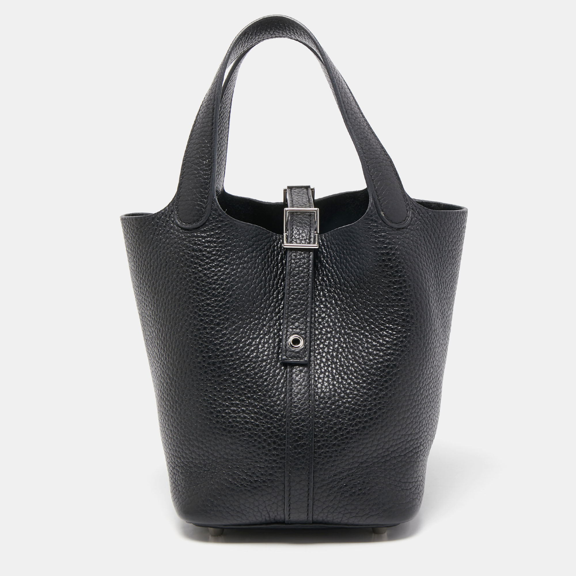 Pre Owned Hermes Black Taurillon Clemence Leather Picotin Lock 18 Bag