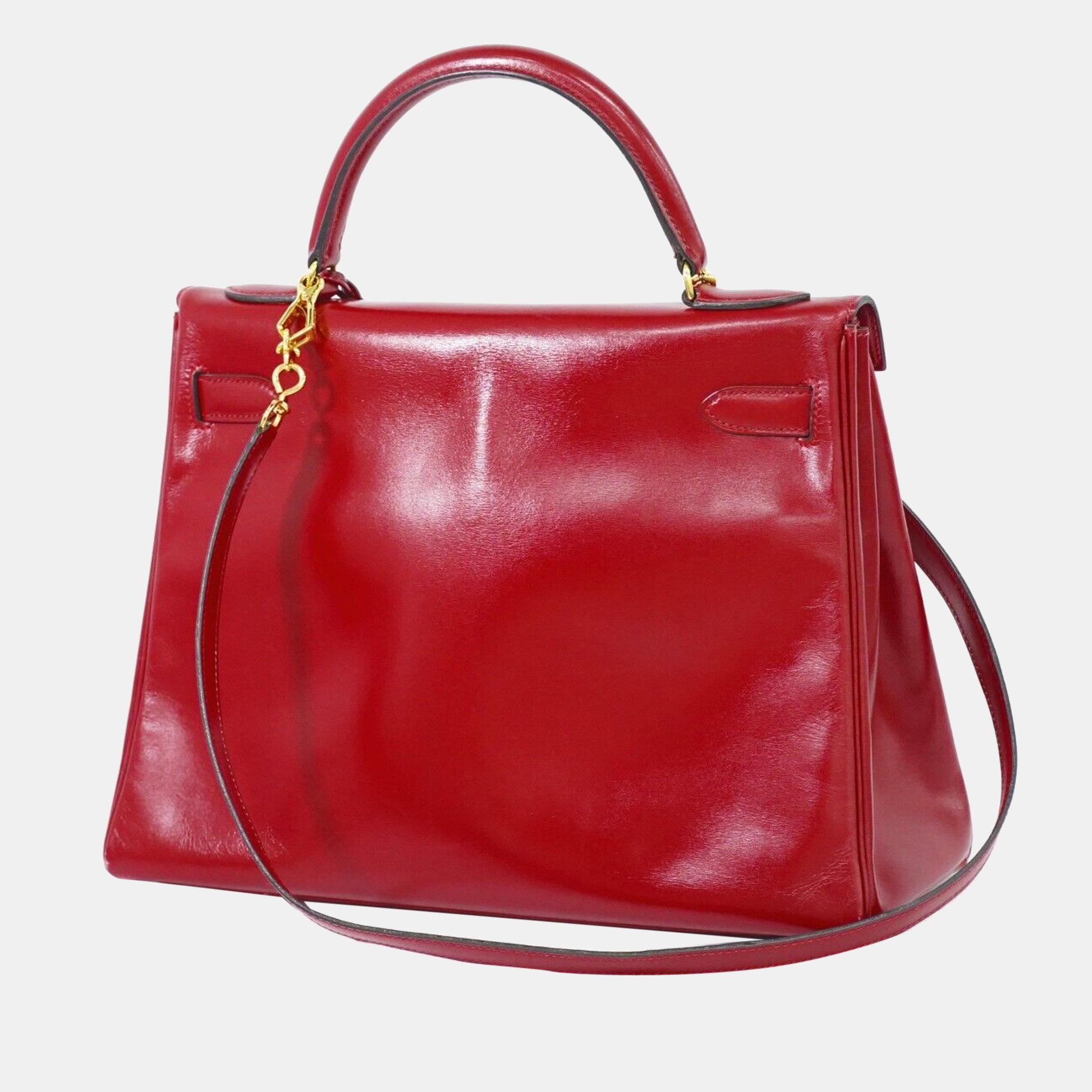 

Hermes Red Box Calf Leather Gold Hardware Kelly 32 Bag