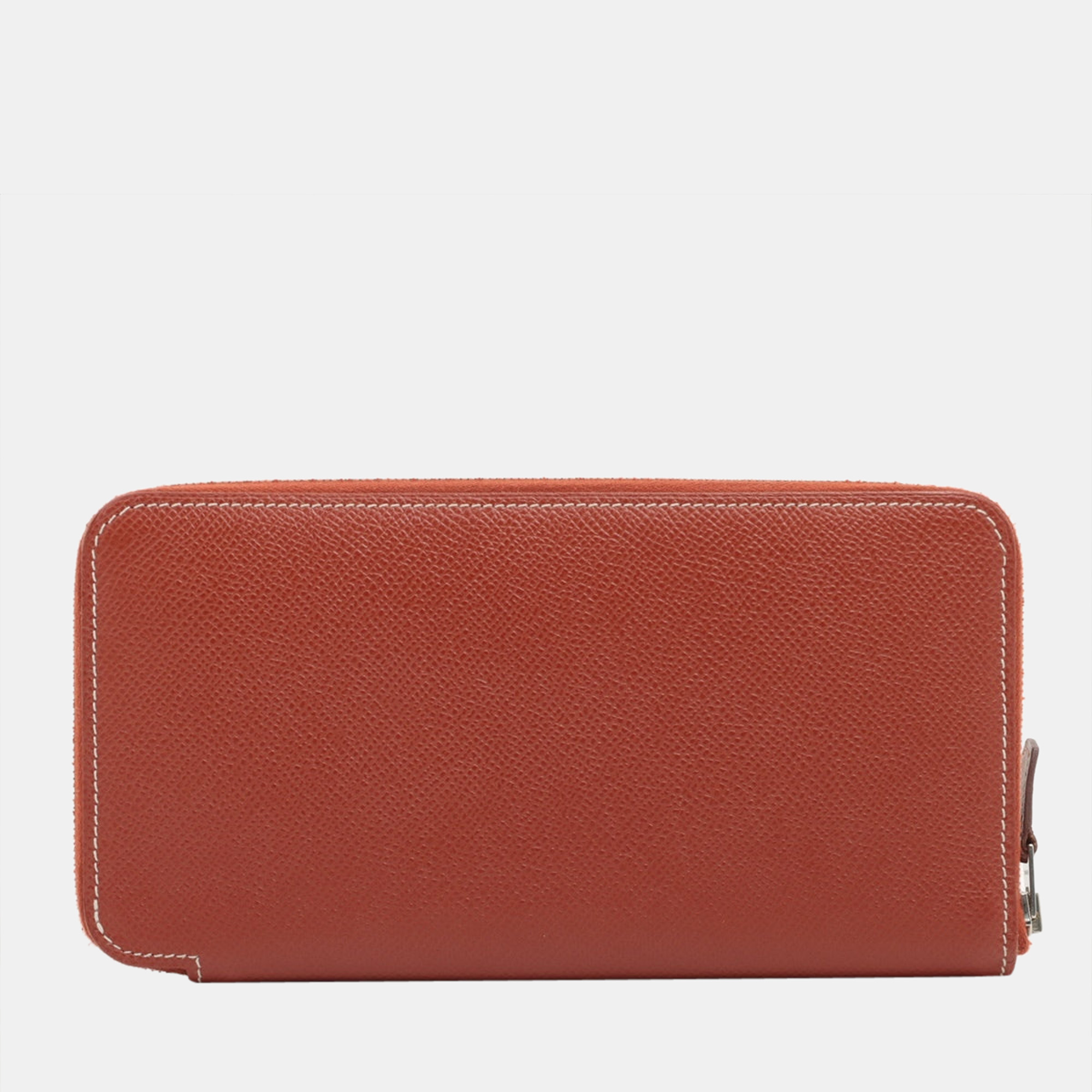 Vintage Hermes Bearn Classic Red Box Calf Bifold Wallet Long Purse