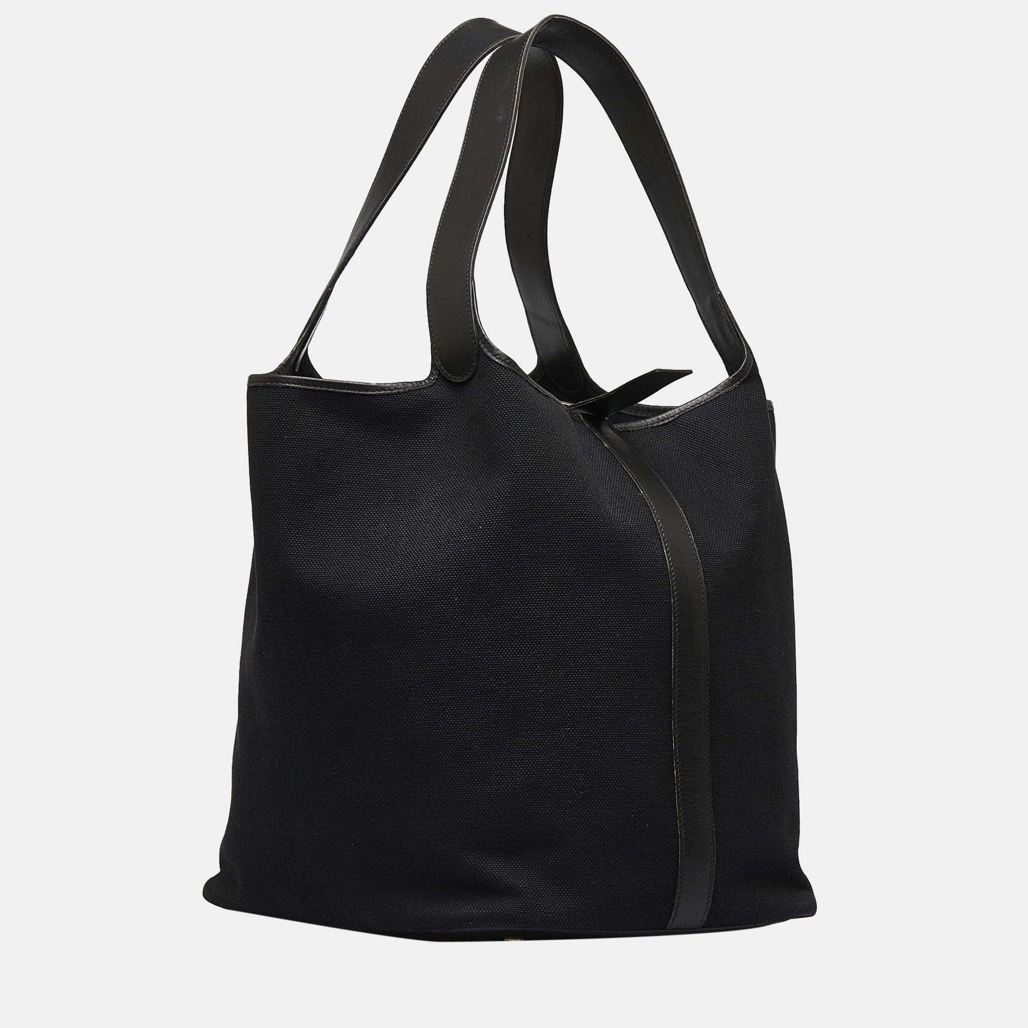 

Hermes Black Toile Picotin TGM