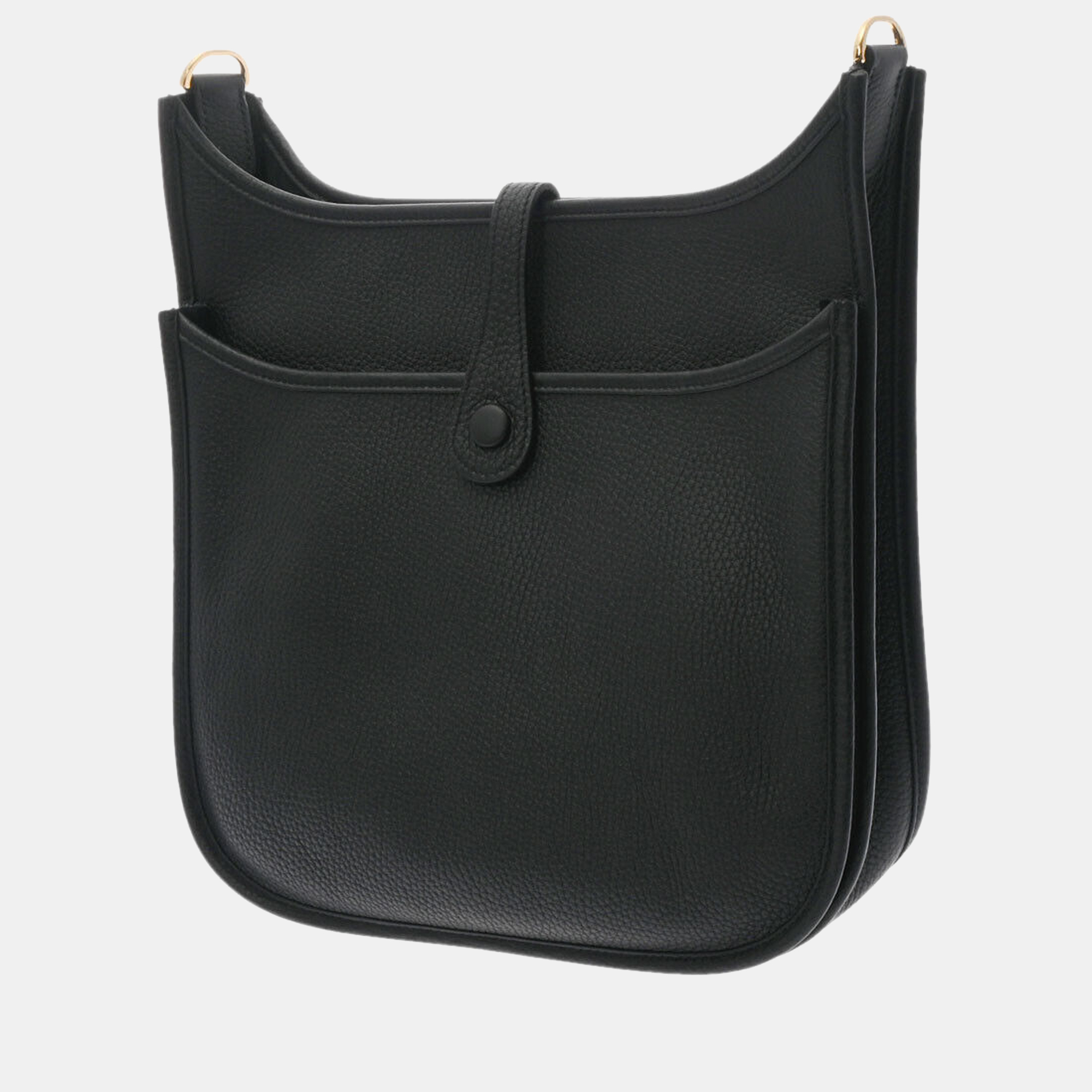 

Hermes Black Clemence Leather Evelyne III PM Shoulder Bag