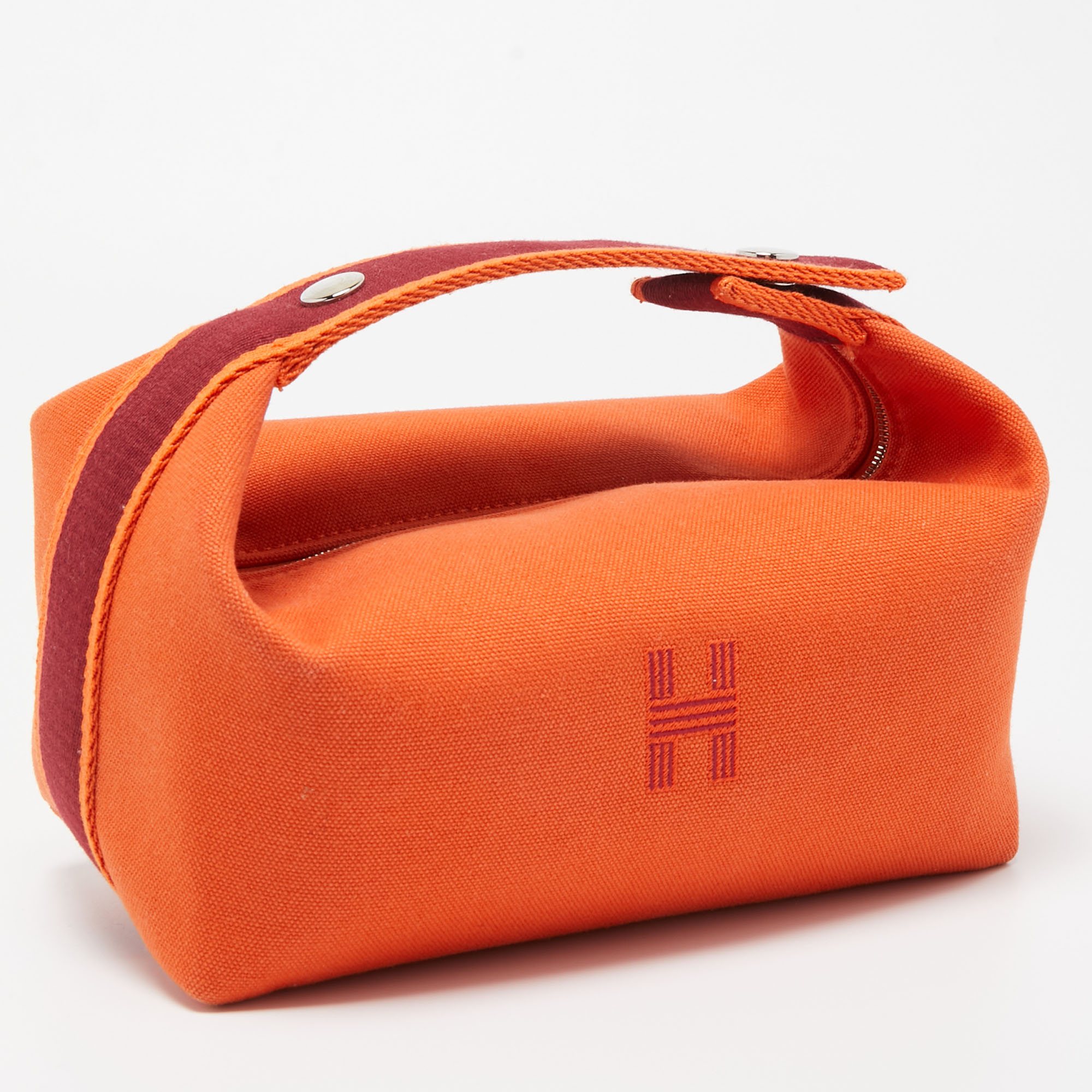 Hermès Orange/Rouge H Canvas Small Bride-a-Brac Case Hermes