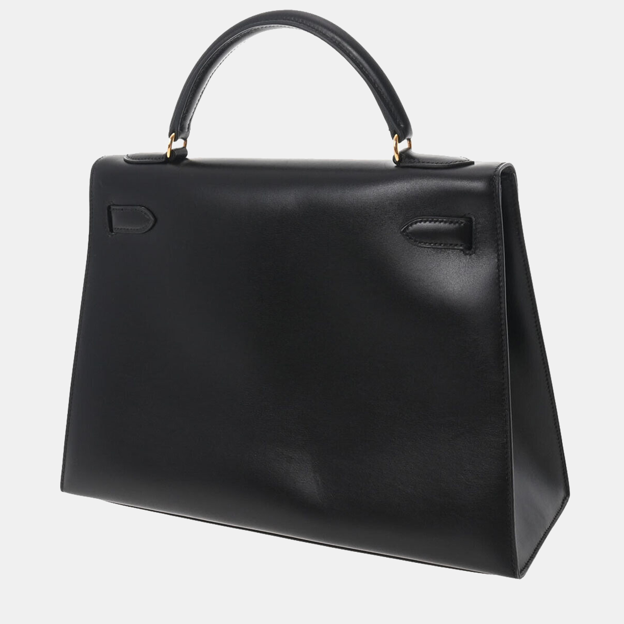 

Hermes Black Box Calf Leather Gold Hardware Sellier Kelly 32 Bag