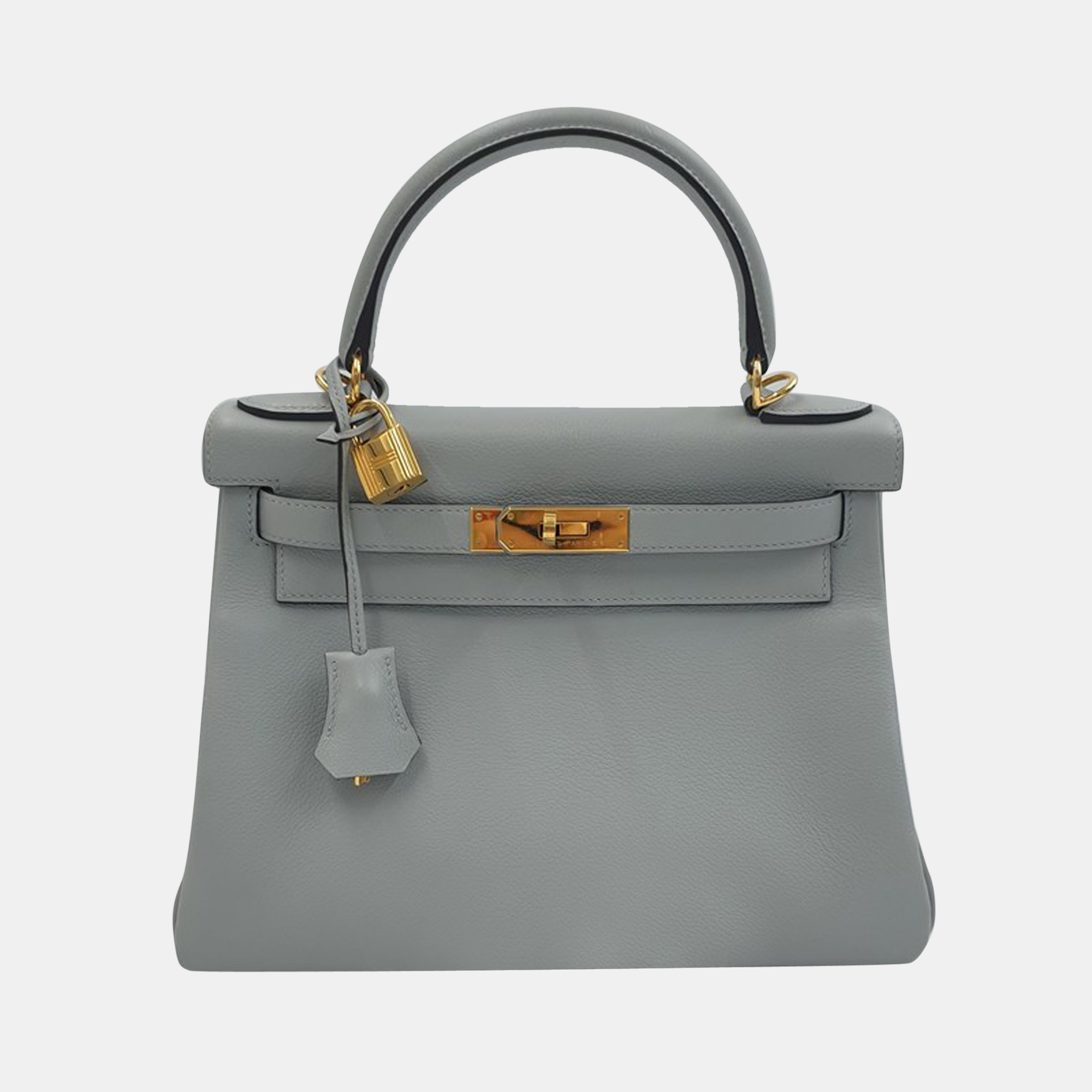 

Hermes Bleu Glacier Leather Gold-Plated Hardware Birkin 28 bag, Grey