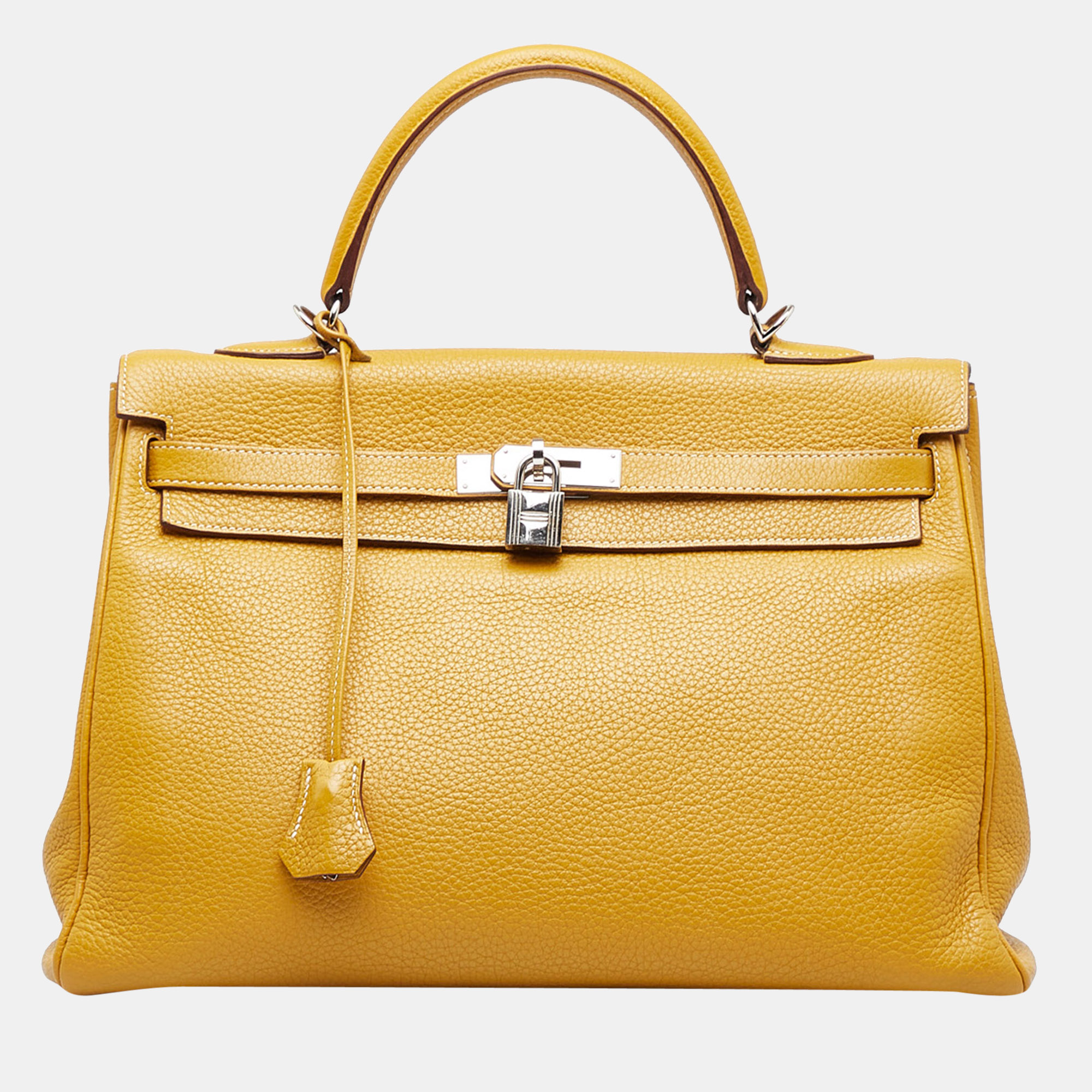 Pre-owned Hermes Yellow 2013 Togo Kelly Retourne 35