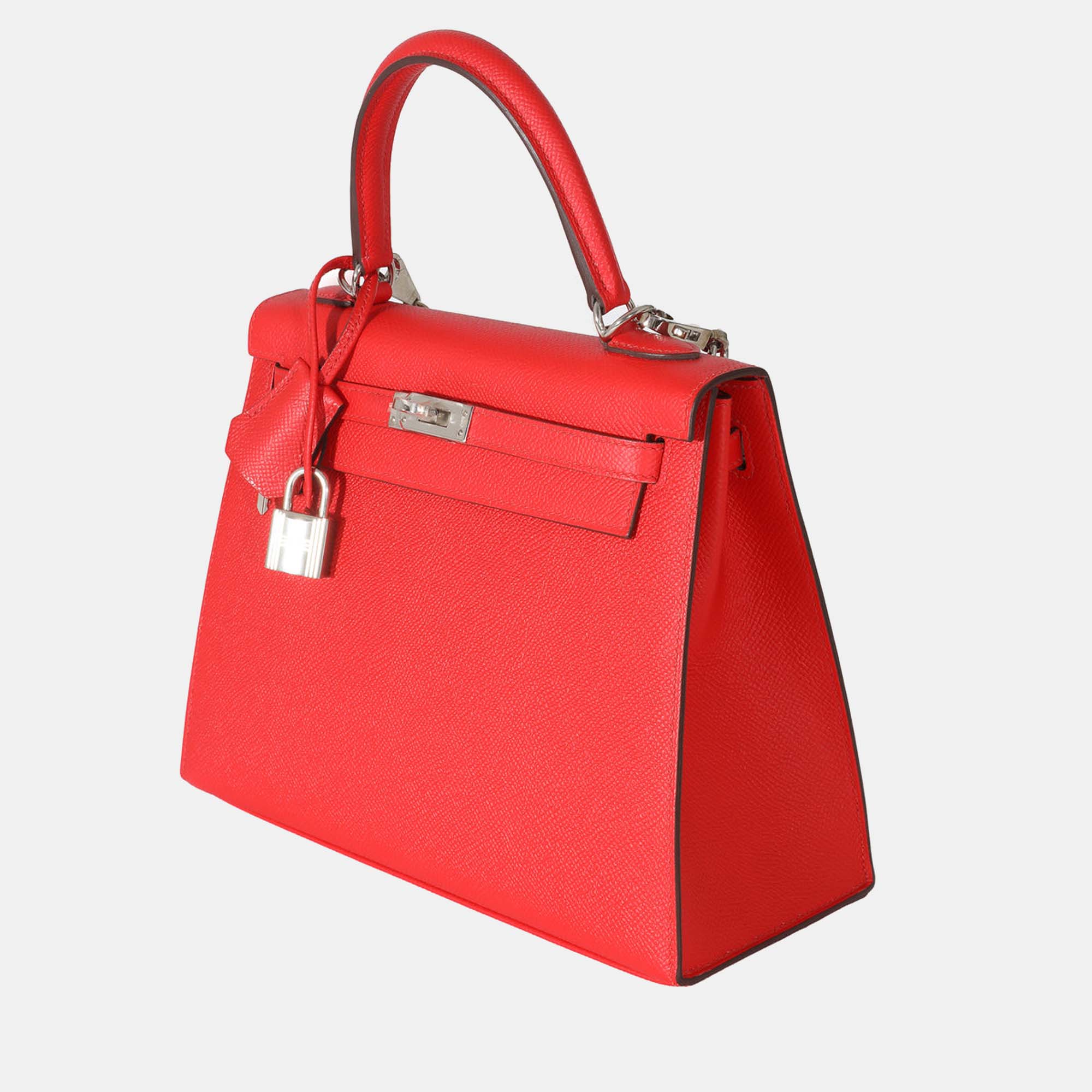 

Hermès Epsom Rouge Casaque Kelly Sellier 25 PHW, Red