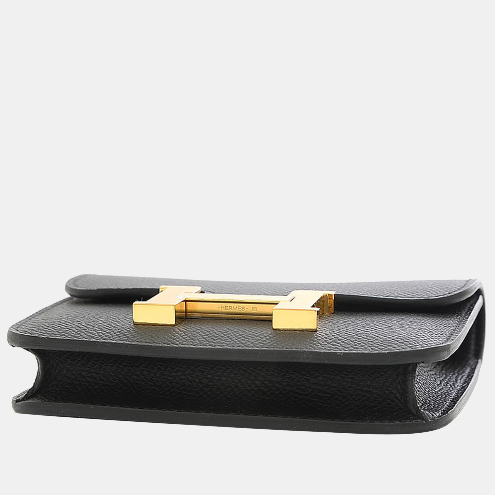 

Hermes Constance Slim Wallet Epson Black Gold Hardware B Engraved 2023