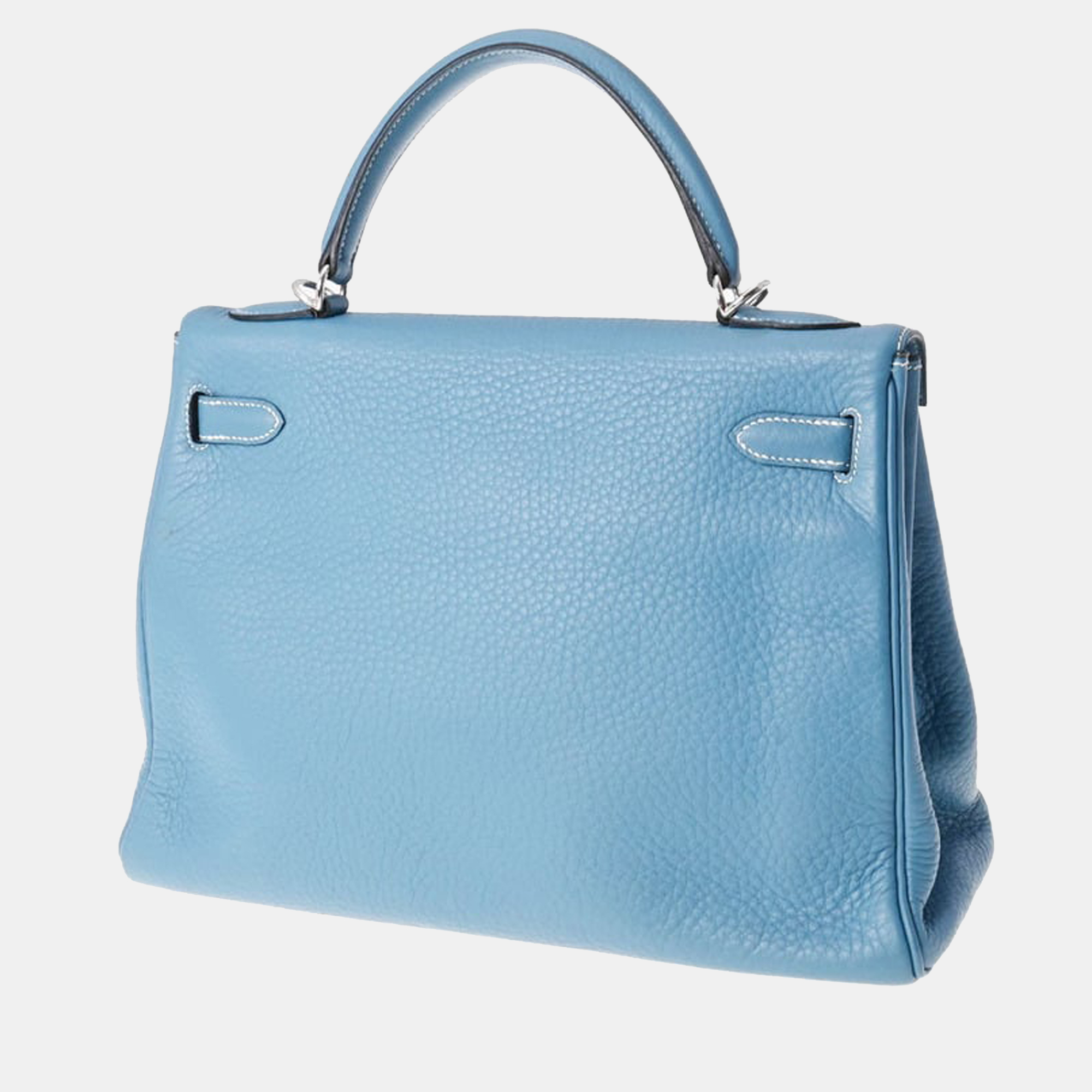 

Hermes Kelly 32 Inner Stitch Blue Jean G Engraved (around 2003) Ladies' Taurillon Clemence Bag