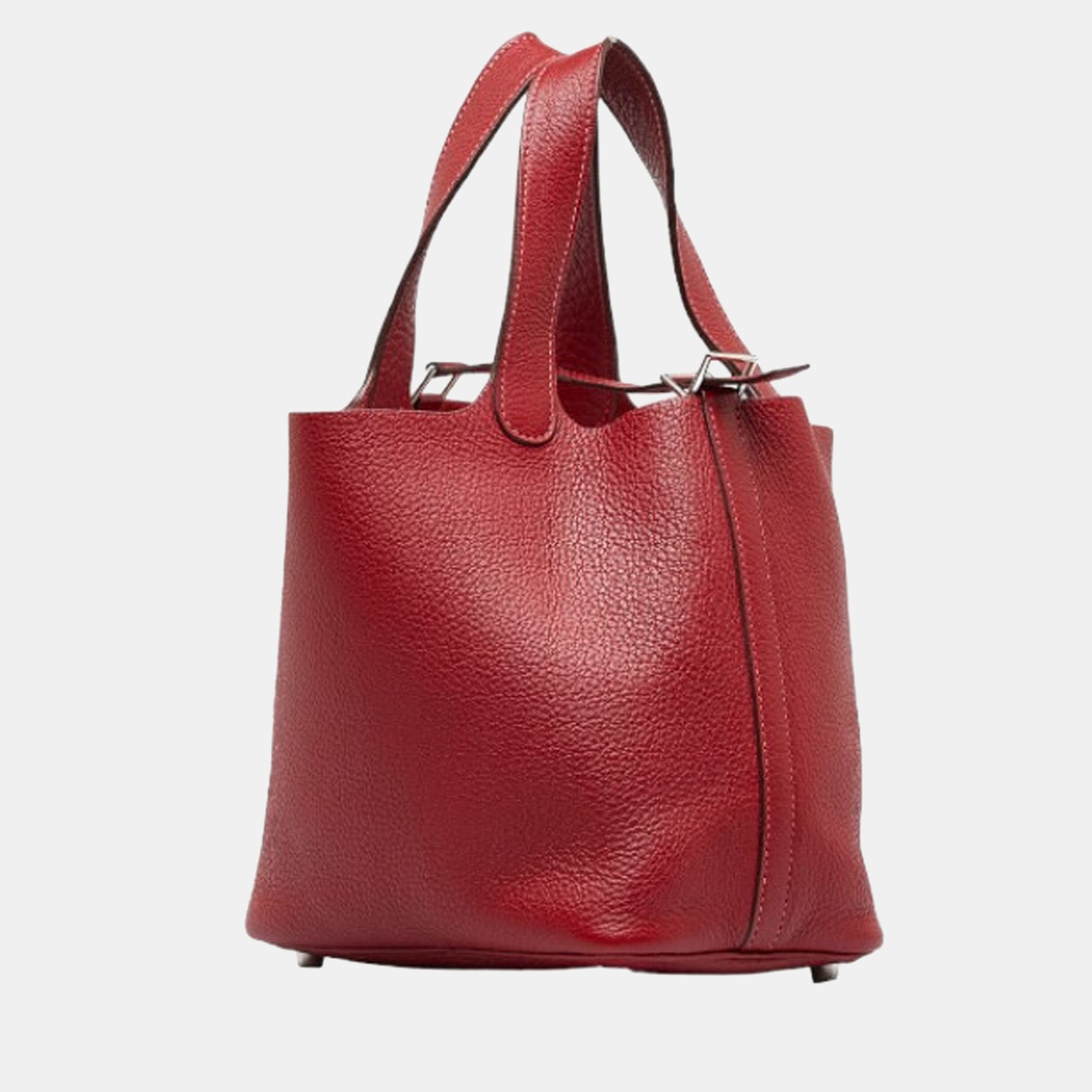 

Hermes Red Clemence Picotin PM Handbag