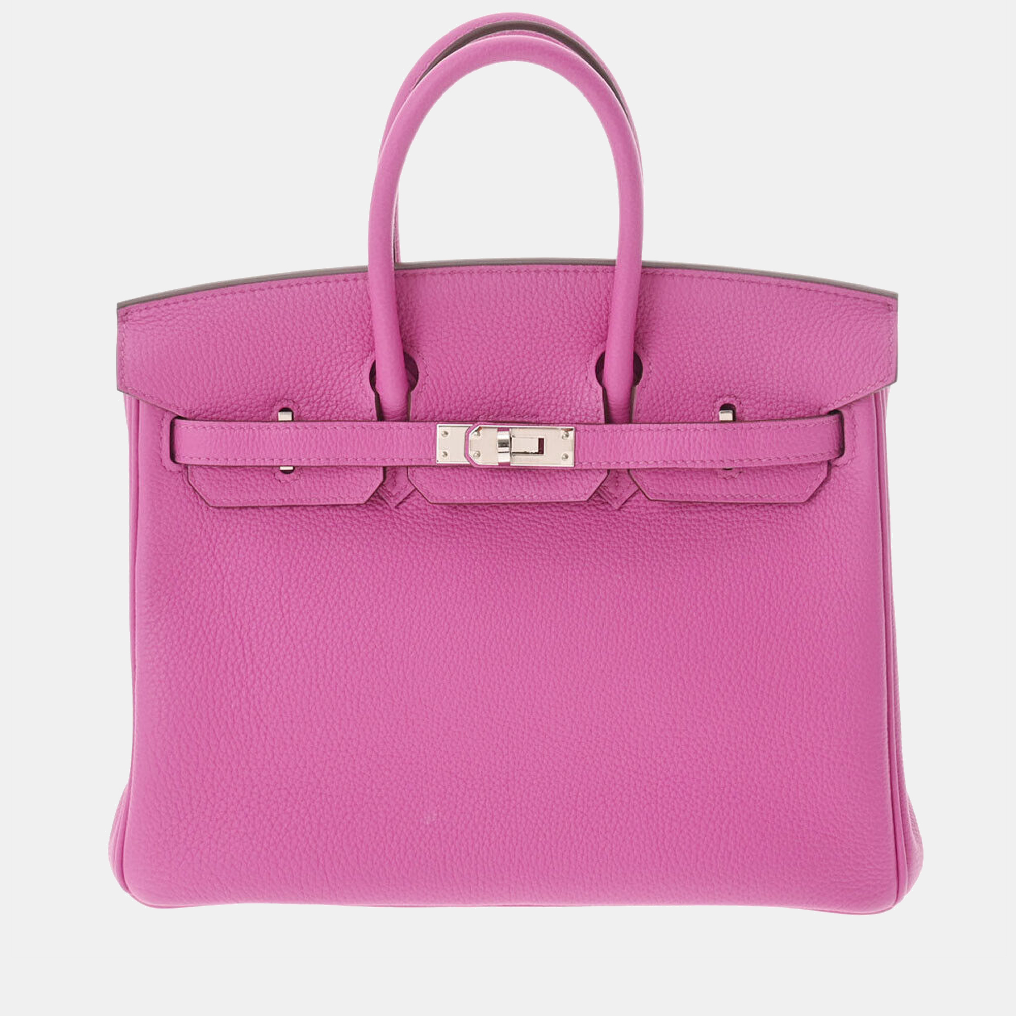 Pre-owned Hermes Pink Togo Leather Palladium Hardware Birkin 25 Bag