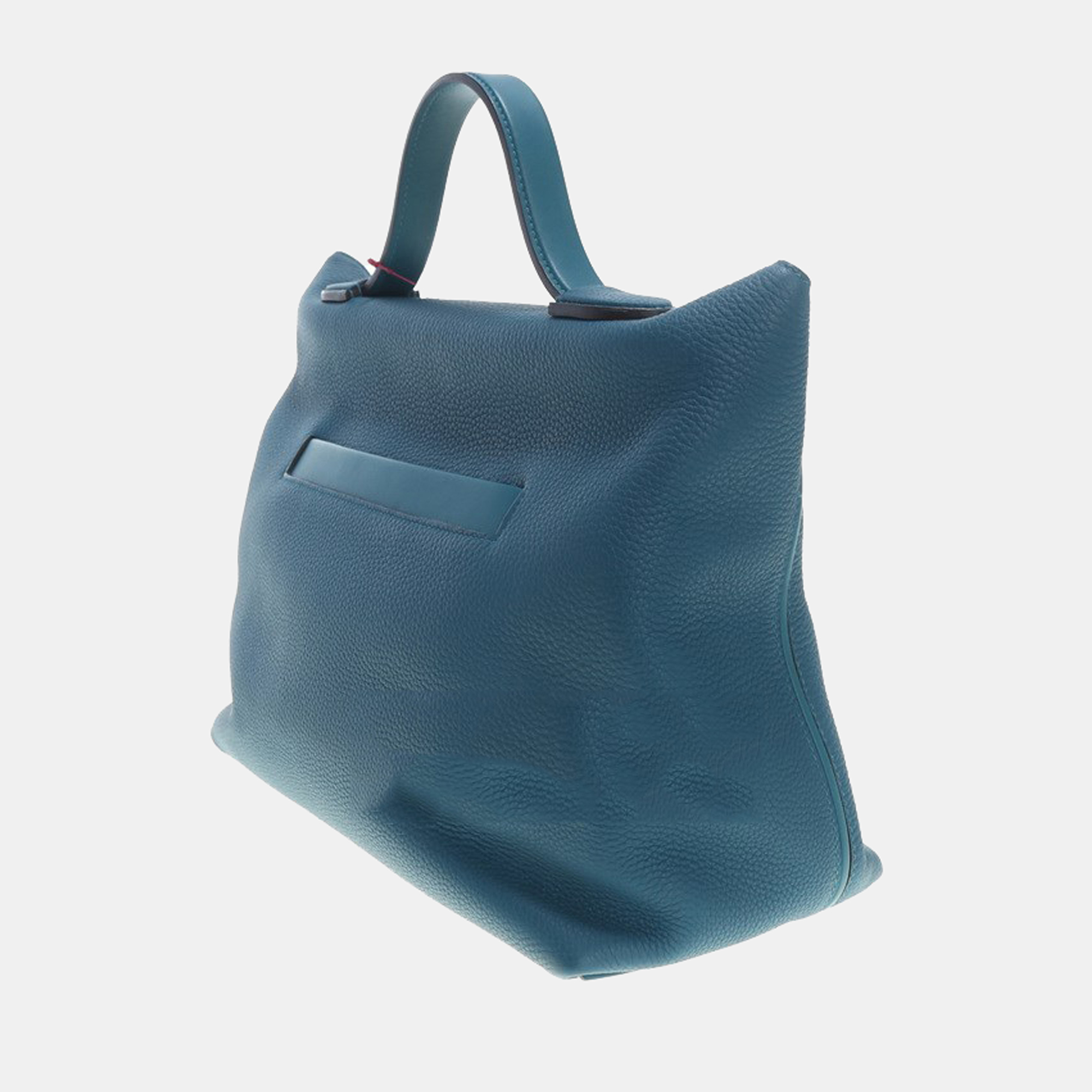 

Hermes Blue Leather Togo 24/24 Top Handle Bag