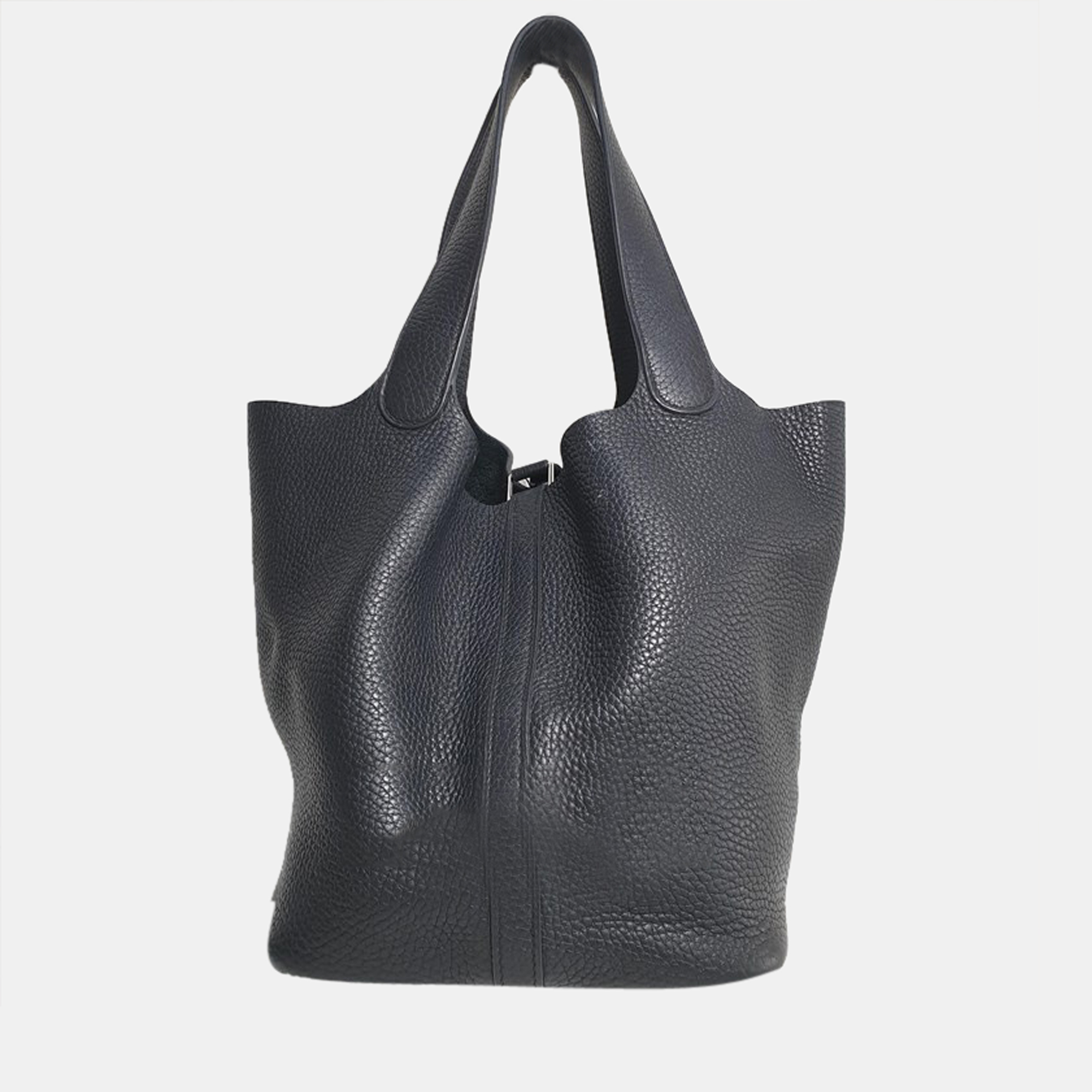 

Hermes Black Clemence Leather Picotin Lock 22 Tote Bag