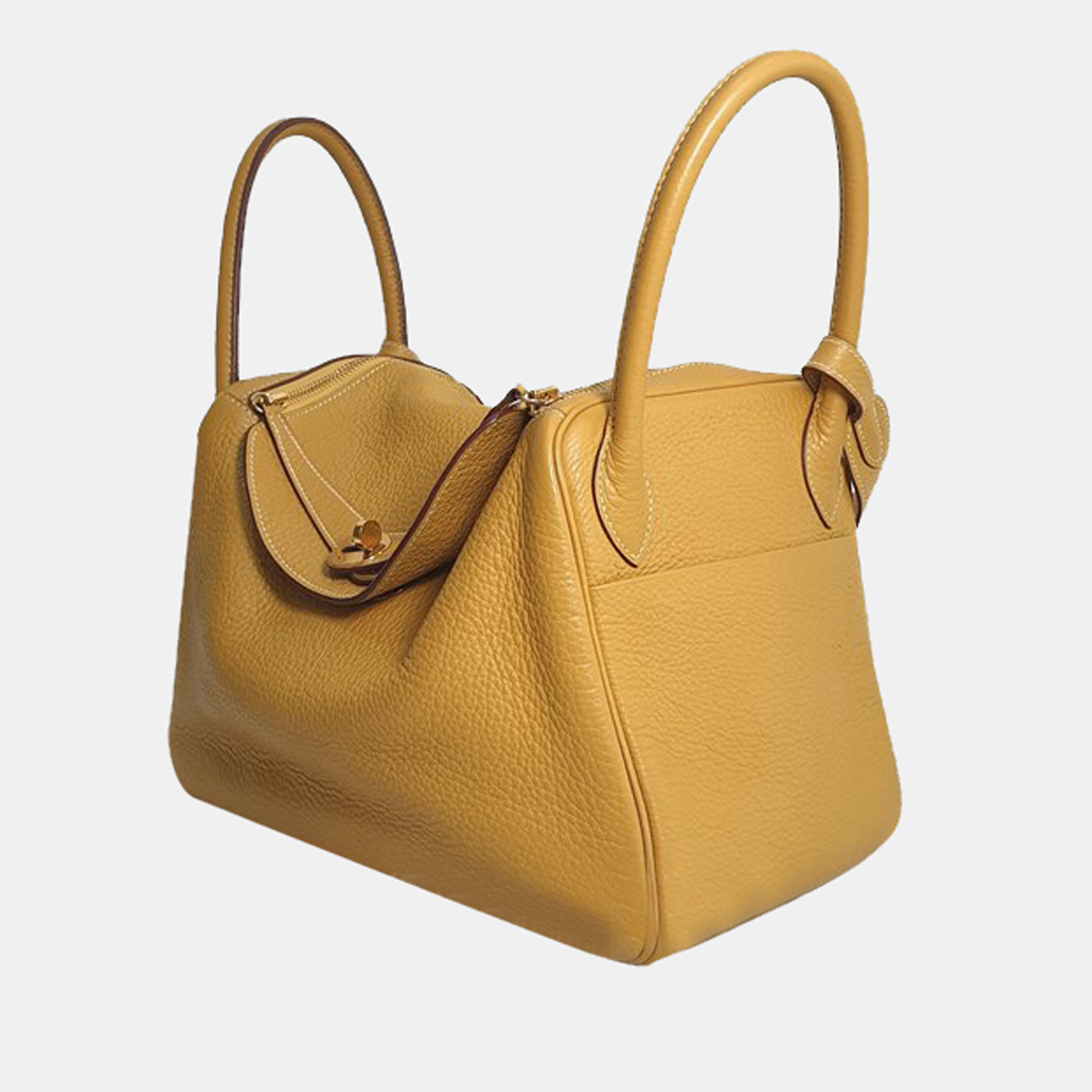 

Hermes Yellow Clemence Leather Lindy 30 Shoulder Bag