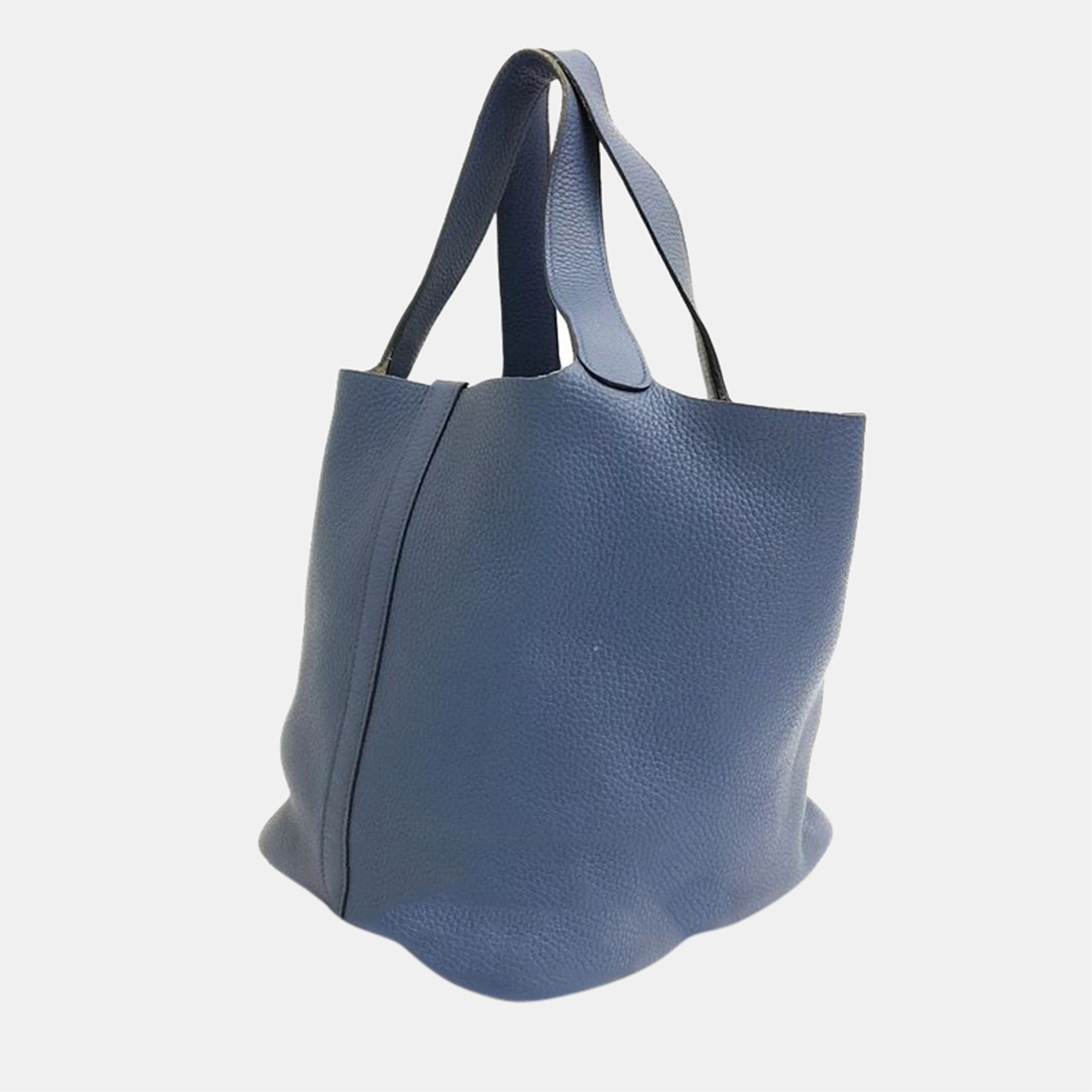 

Hermes Blue Clemence Leather Picotin Lock 26 Tote Bag