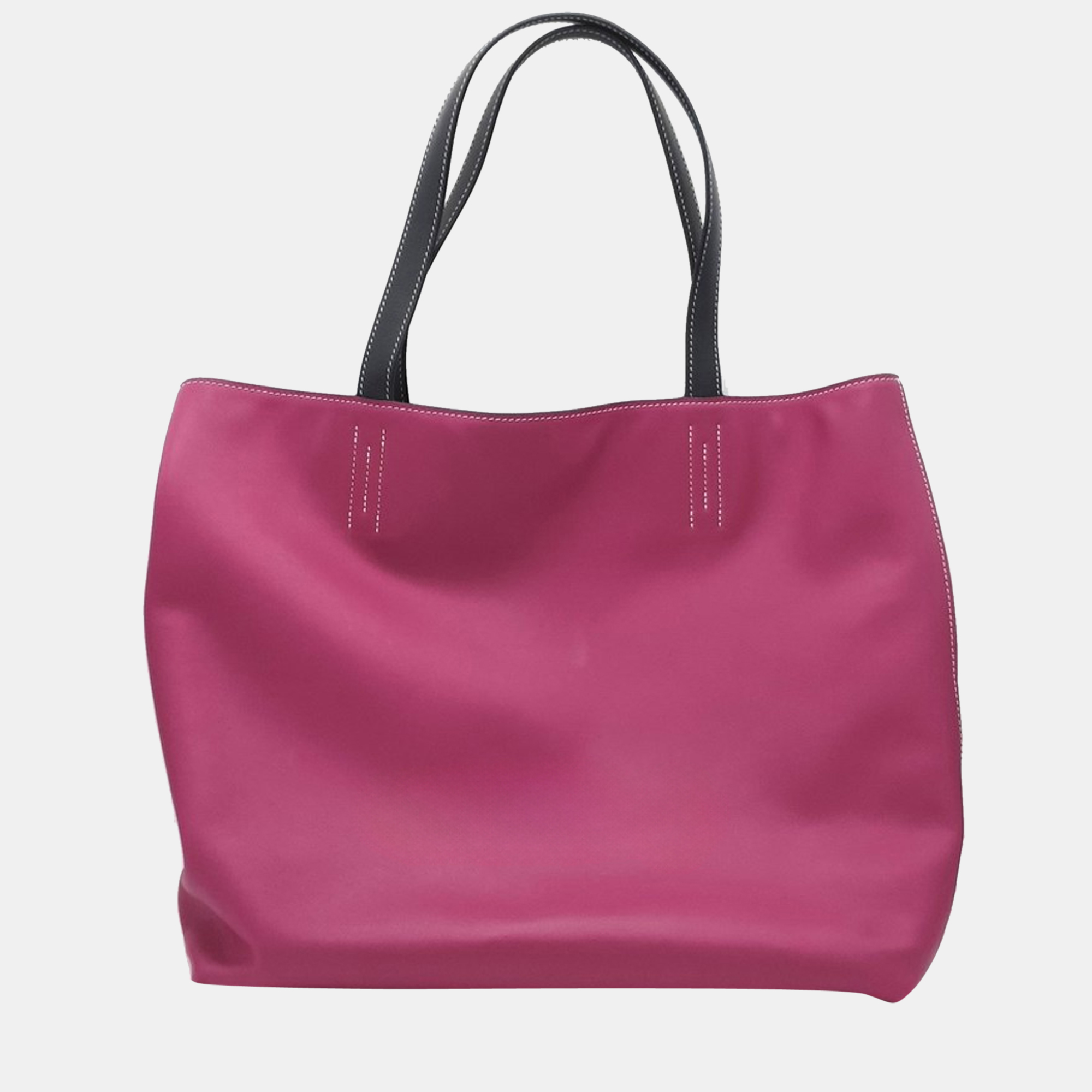 Pre-owned Hermes Pink Leather Double Sens 36 Shoulder Bag