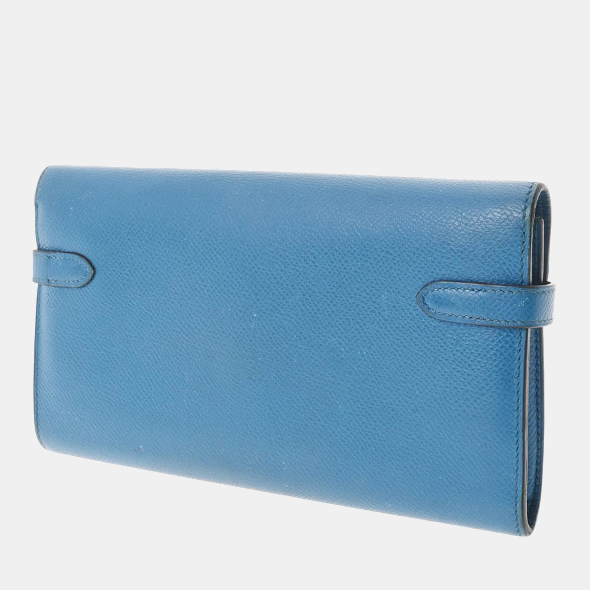 

HERMES Hermes Kelly Blue Ismir T Engraved (around 2015) Women's Vo Epsom Long Wallet