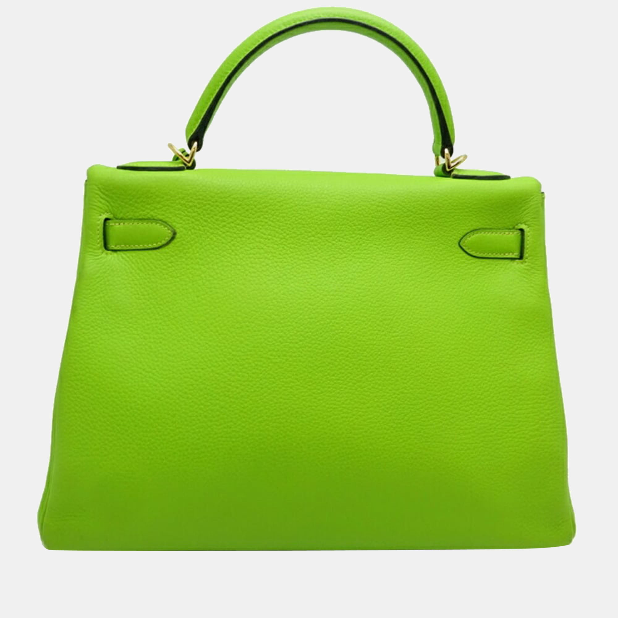 

Hermes Kelly 32 F stamp Made in 2002 with metal fittings sticker Ladies' handbag Taurillon Clemence Apple green