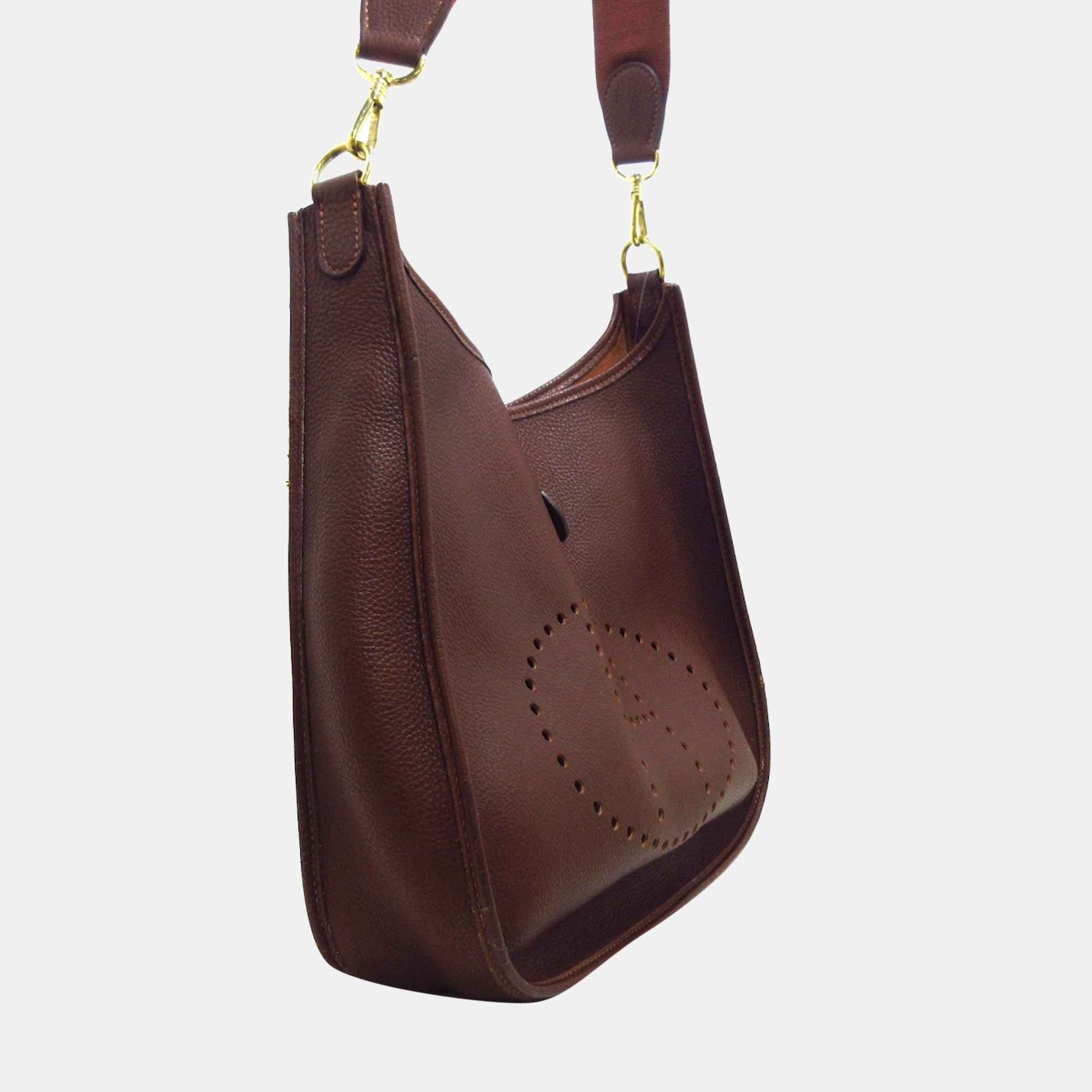 

Hermes Brown Clemence Leather Evelyne Shoulder Bag