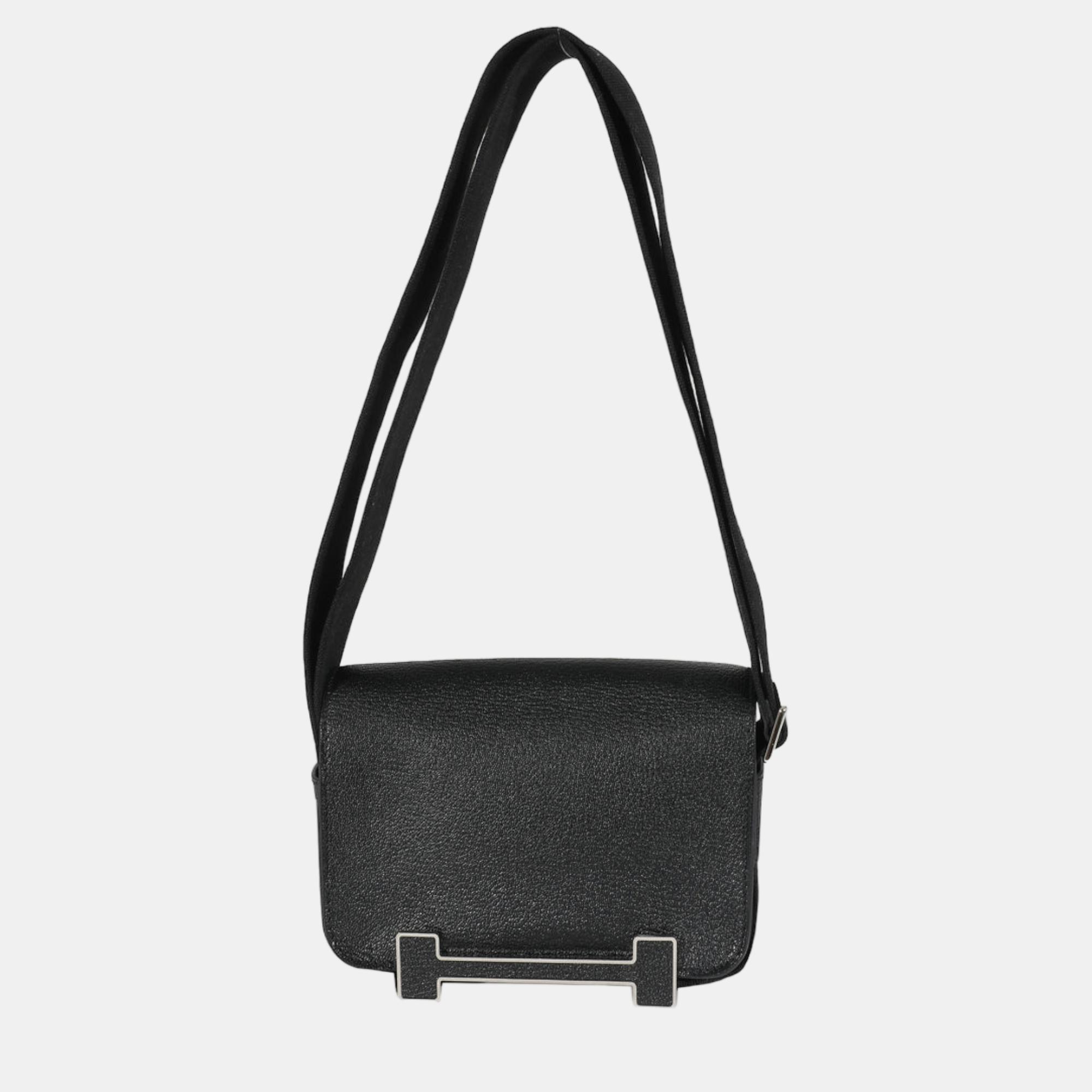 

Hermes Black Chevre Mysore Geta Bag