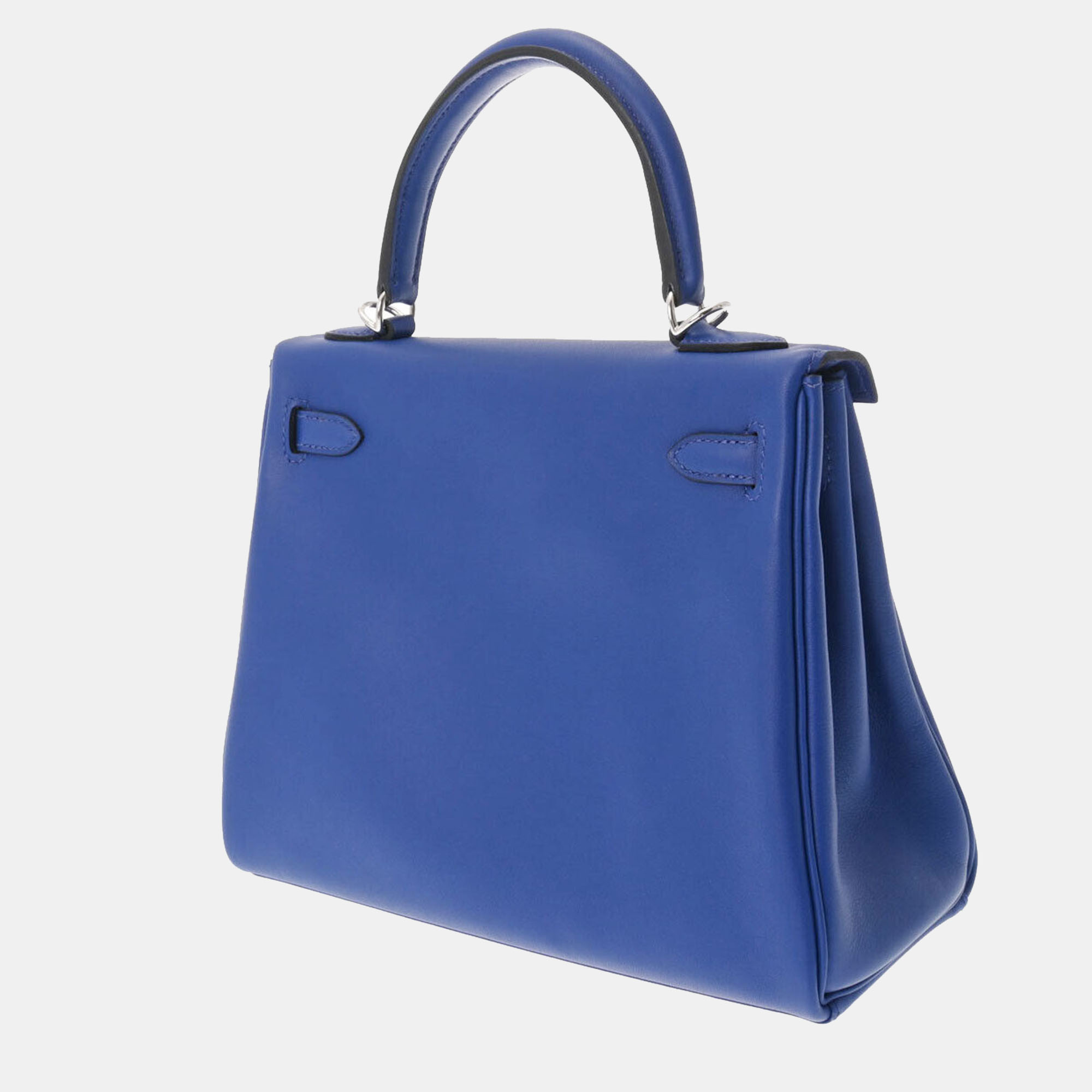 

Hermes Blue Swift Leather Palladium Hardware Kelly 25 Retourne Bag