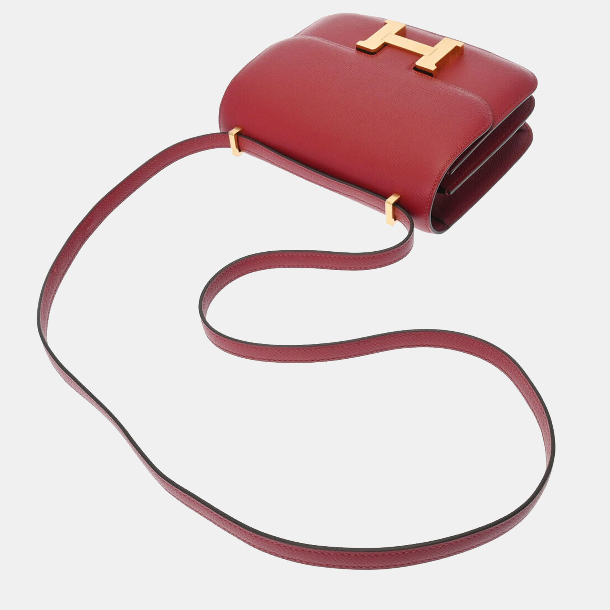 

Hermes Red Epsom Leather Constance Mini 18 Shoulder Bag