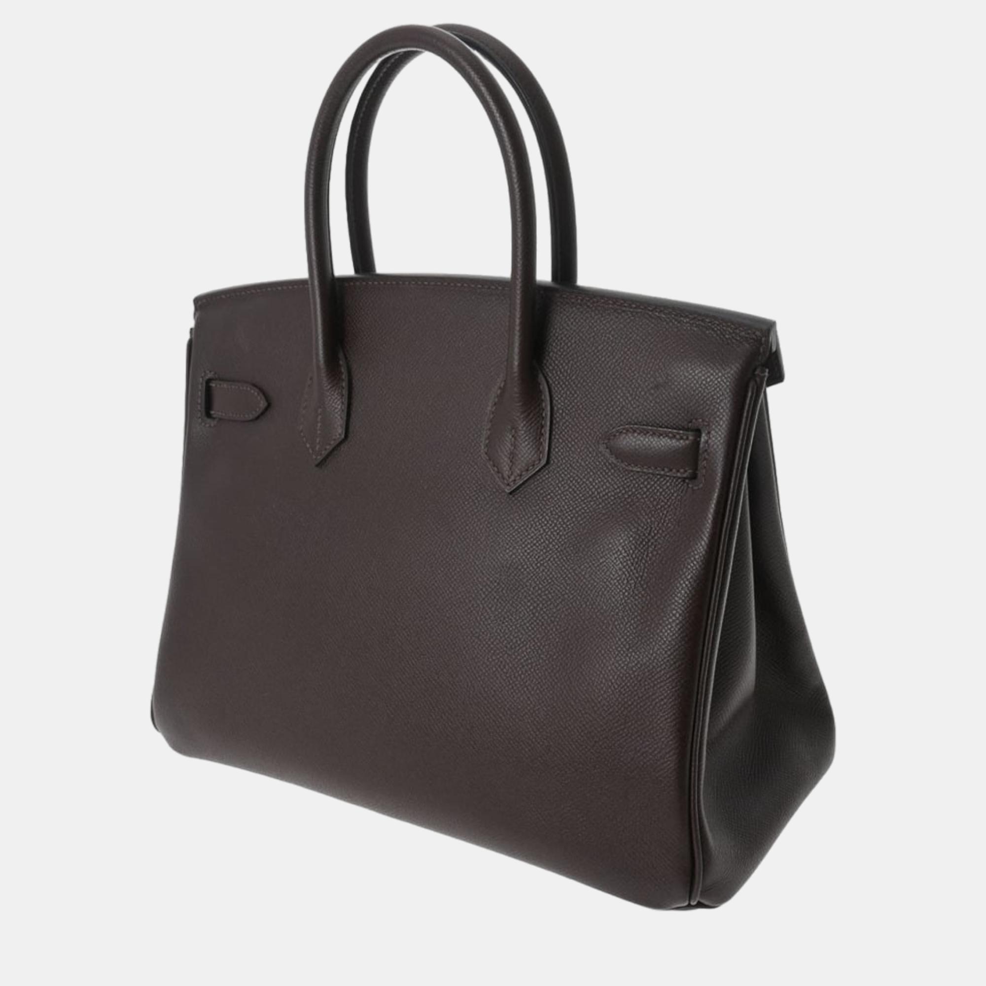 

HERMES Birkin 30 Chocolat N stamp (around 2010) Ladies Vaux Epson handbag, Brown