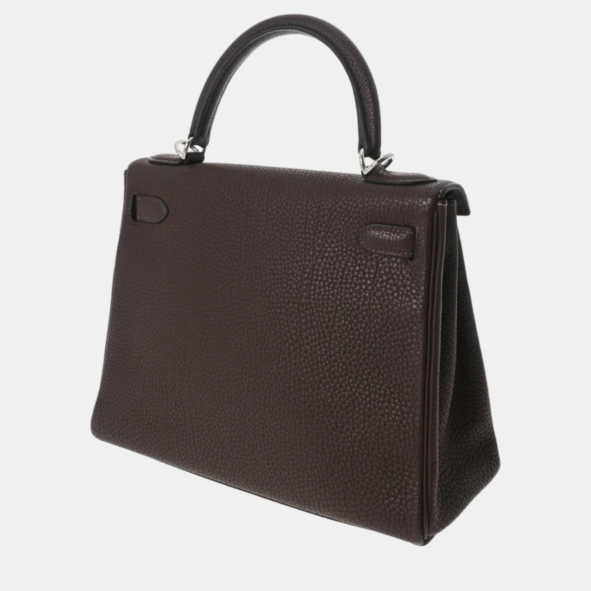 

HERMES Kelly 28 Inner stitching Chocolate Palladium hardware K stamp (around 2007) Women's Togo bag, Brown