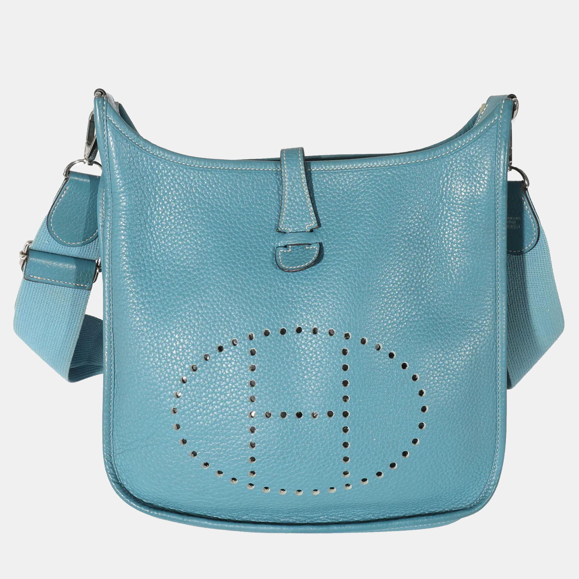 

Hermes Clemence Blue Jean Evelyne III PM