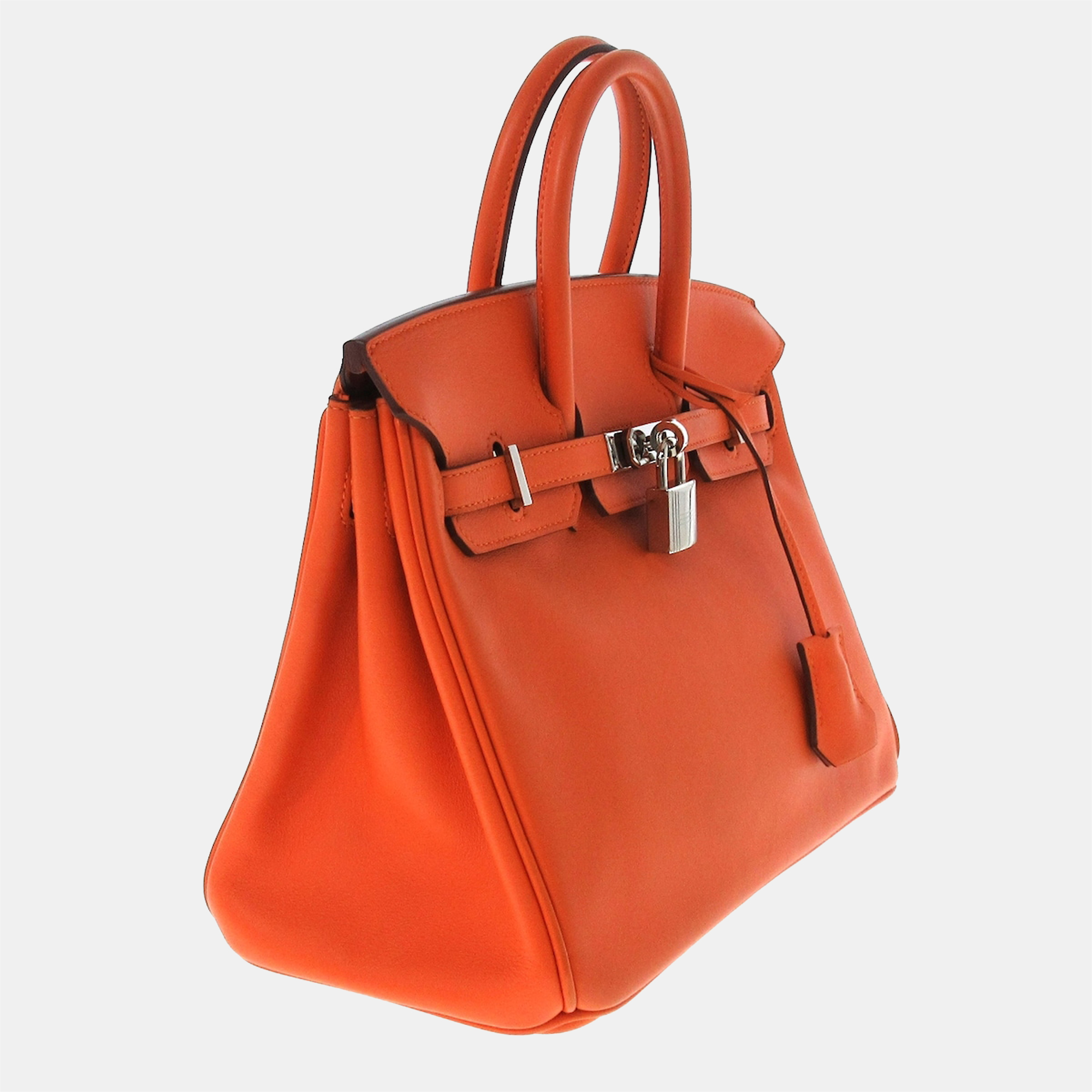 

Hermes Orange Leather Birkin 25 Tote