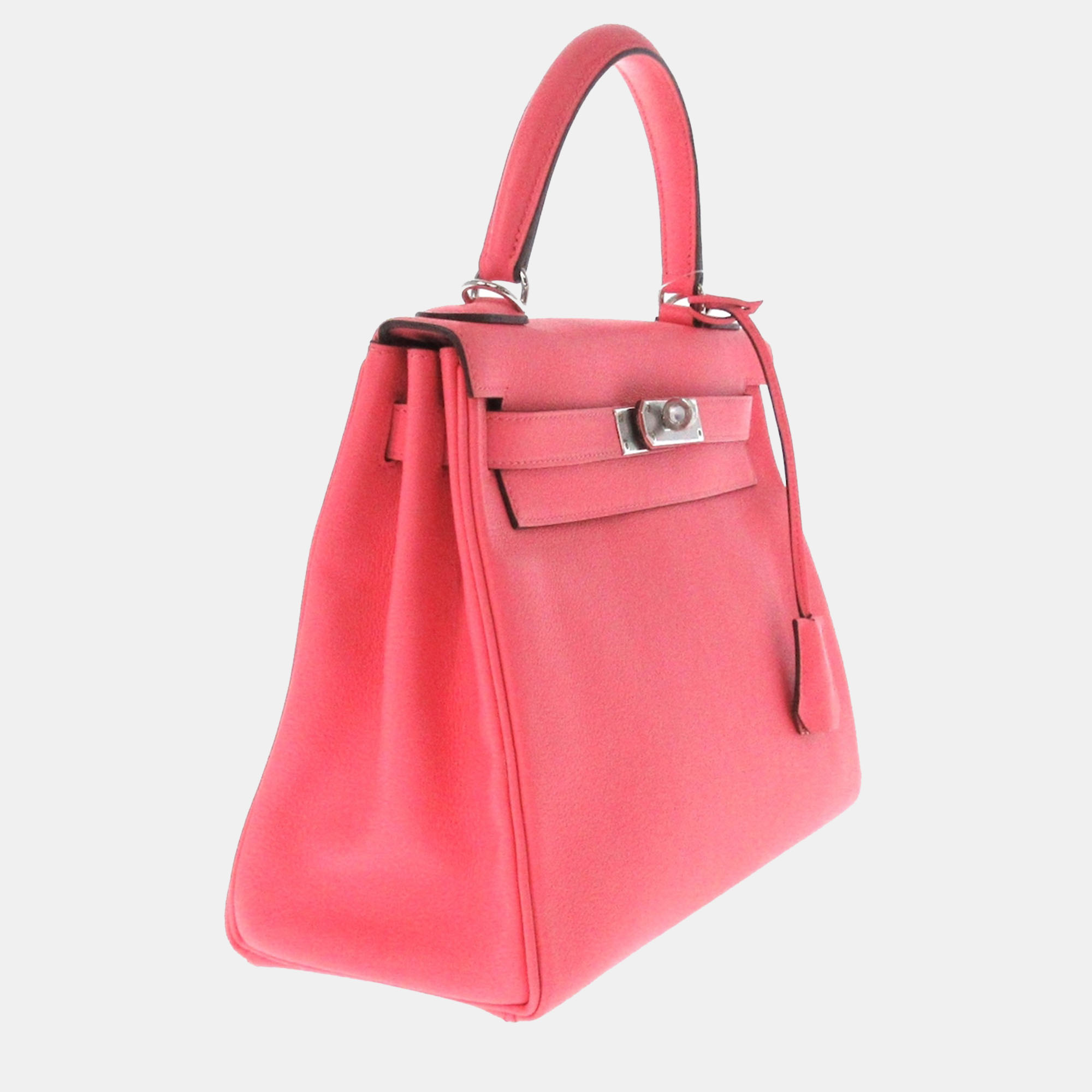 

Hermes Pink Evercolor Leather Palladium Plated Hardware Kelly 28 Tote Bag