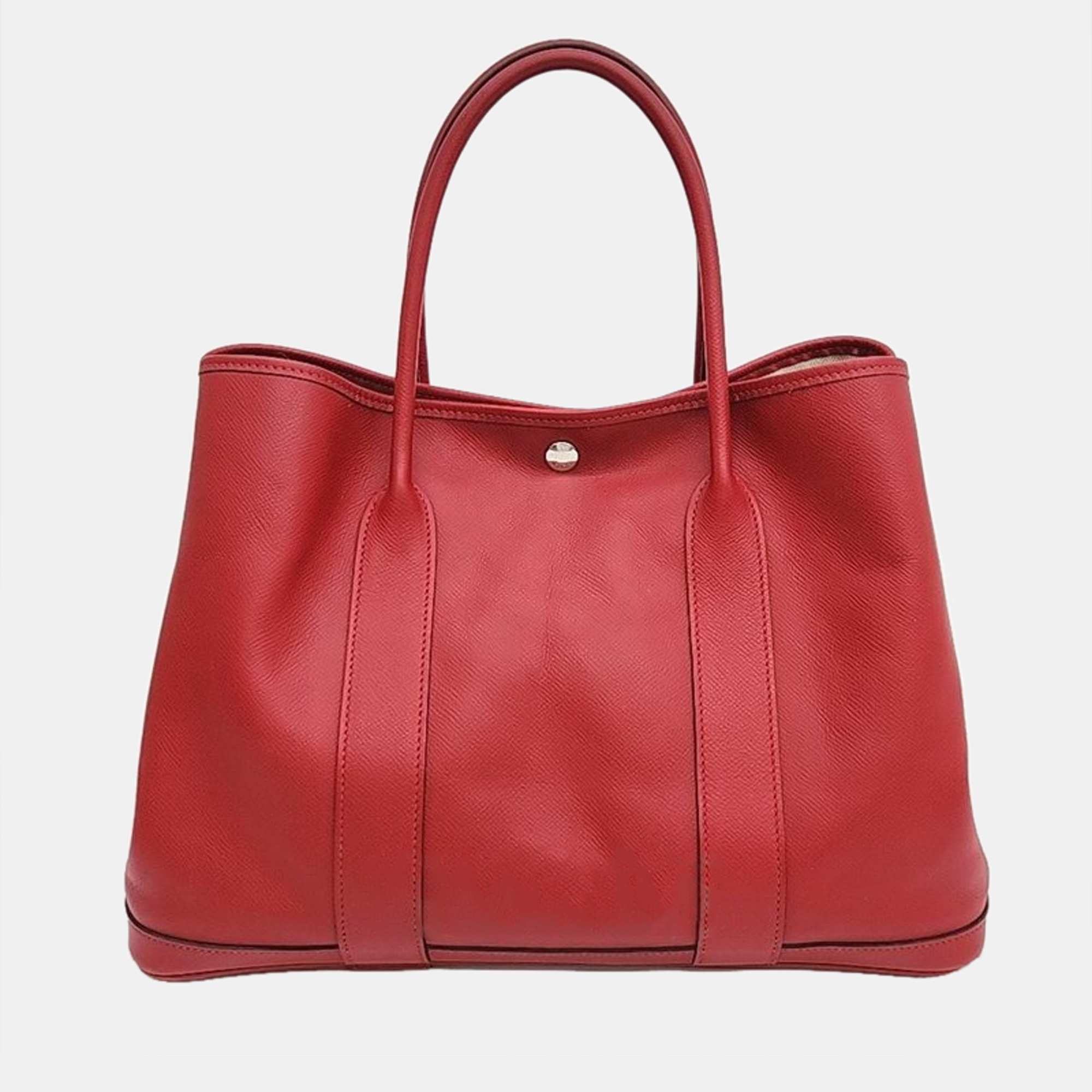 Pre-owned Hermes Leather Garden Party 36 Tote In Red