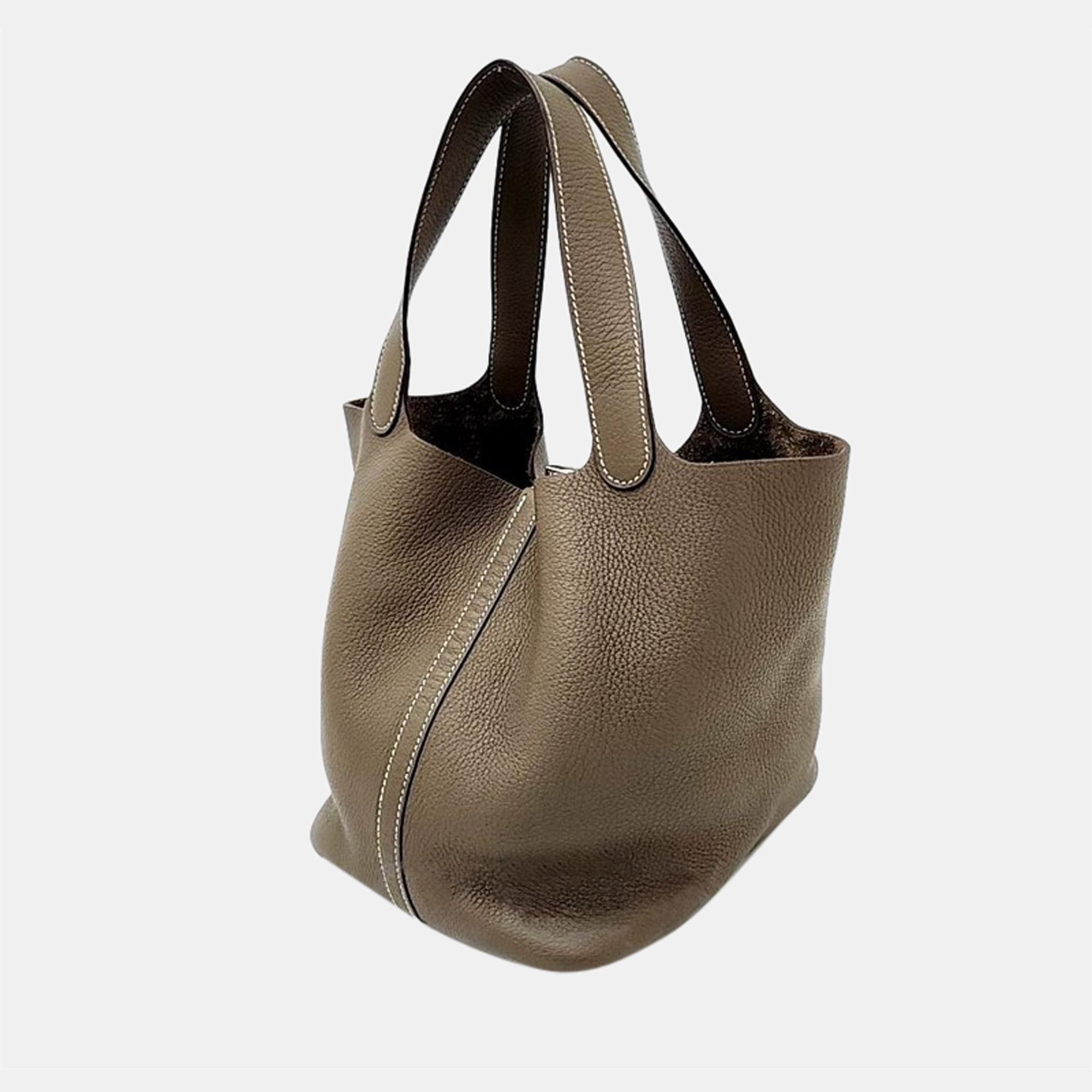 

Hermes Leather  Picotin Hobo, Brown