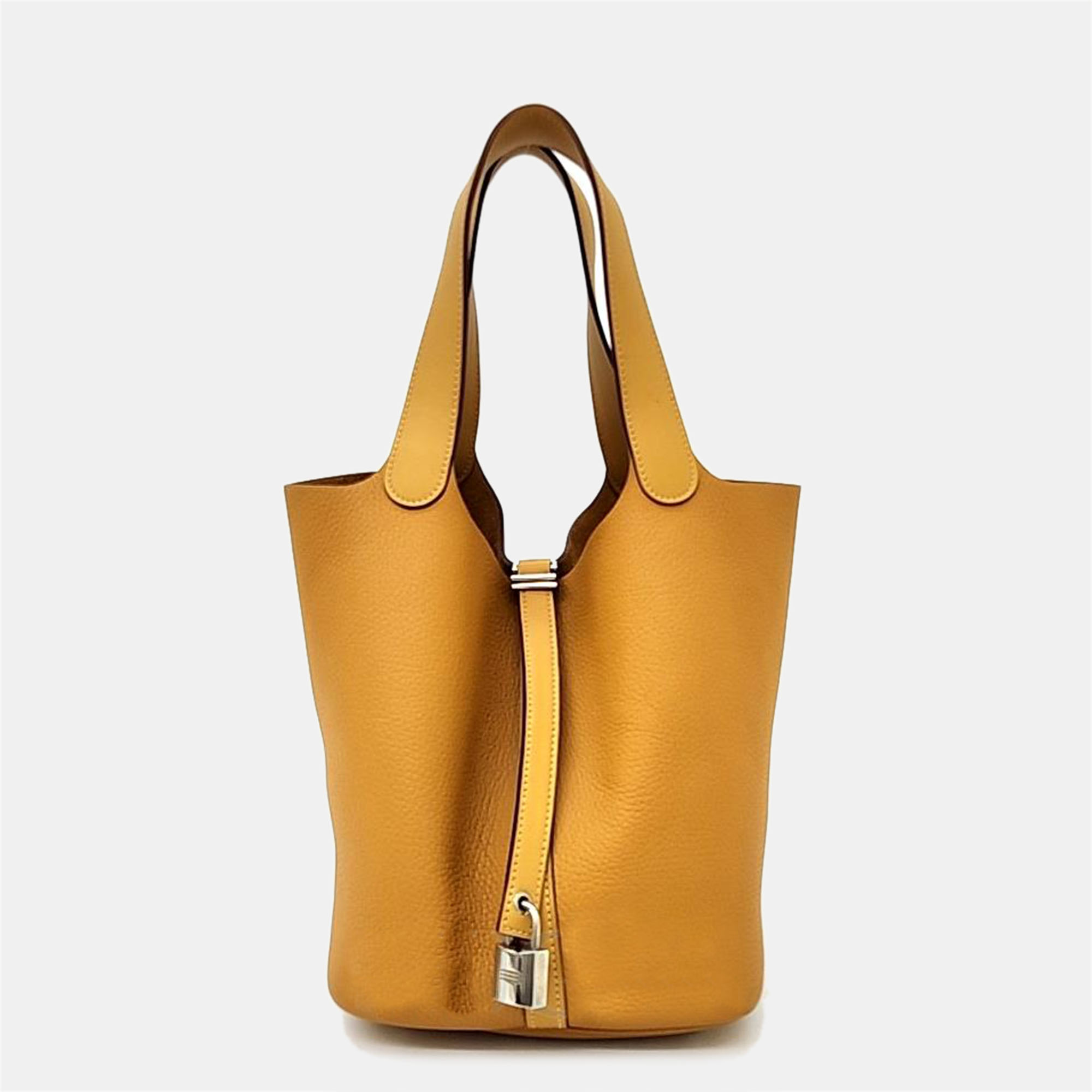 Pre-owned Hermes Leather Picotin 22 Hobo In Yellow
