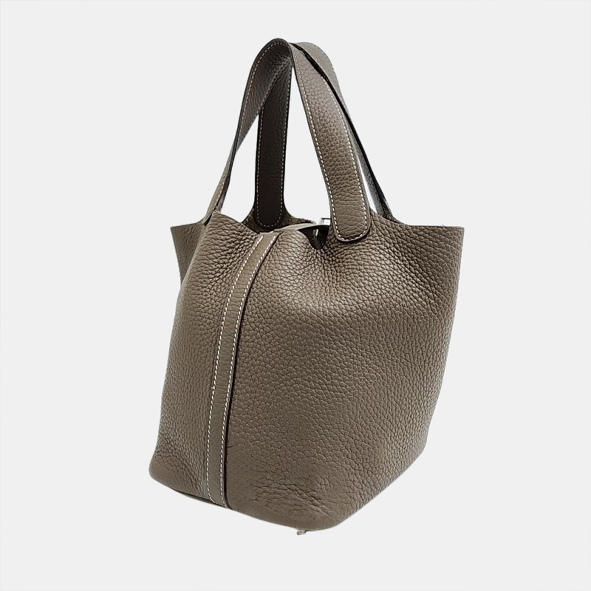 

Hermes Leather  Picotin Hobo, Grey