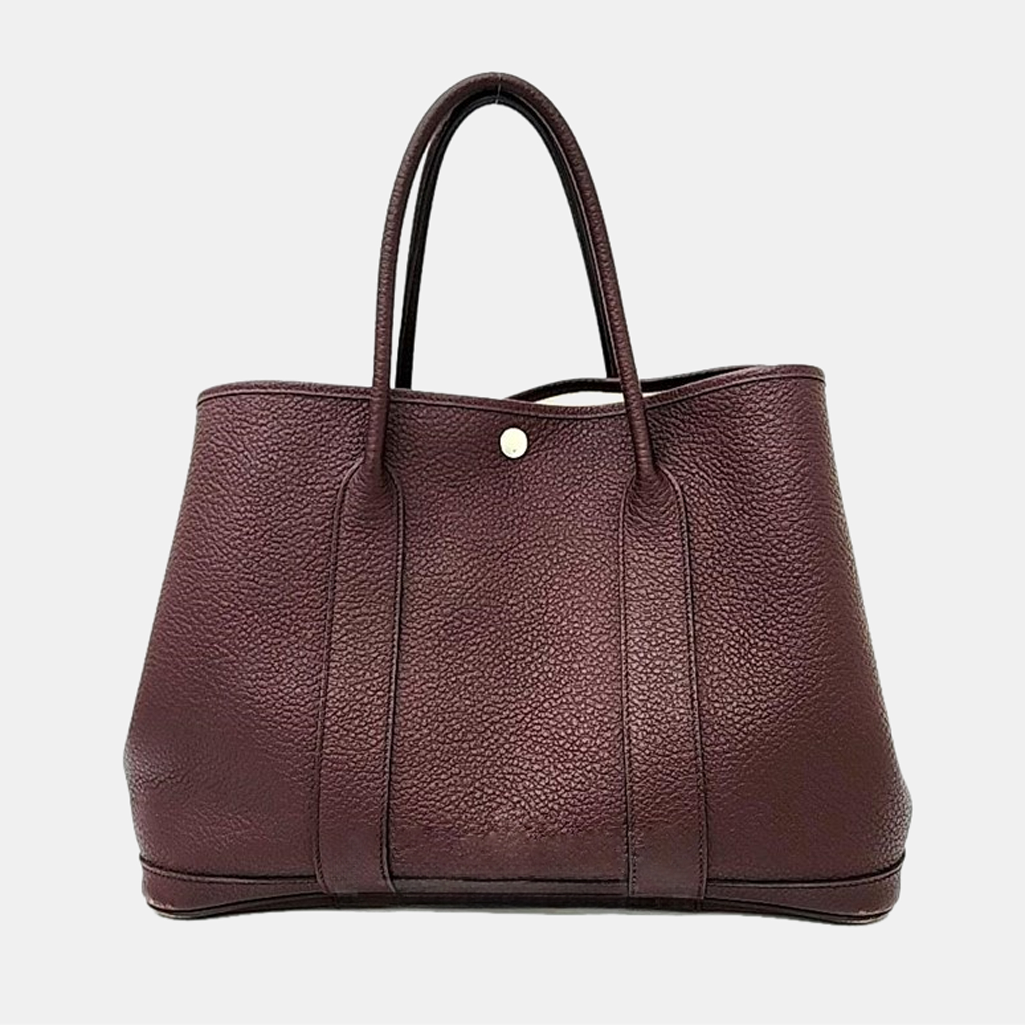 Pre-owned Hermes Burgundy Leather Garden Party 36