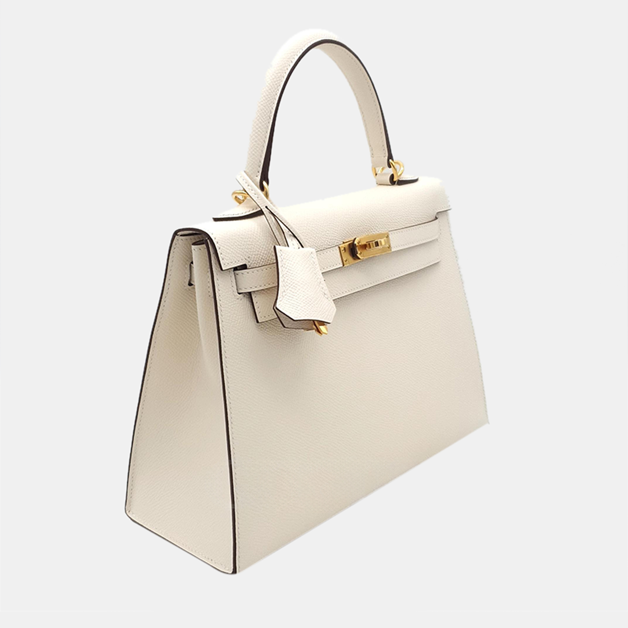 

Hermes Epsom Leather Kelly 25, White