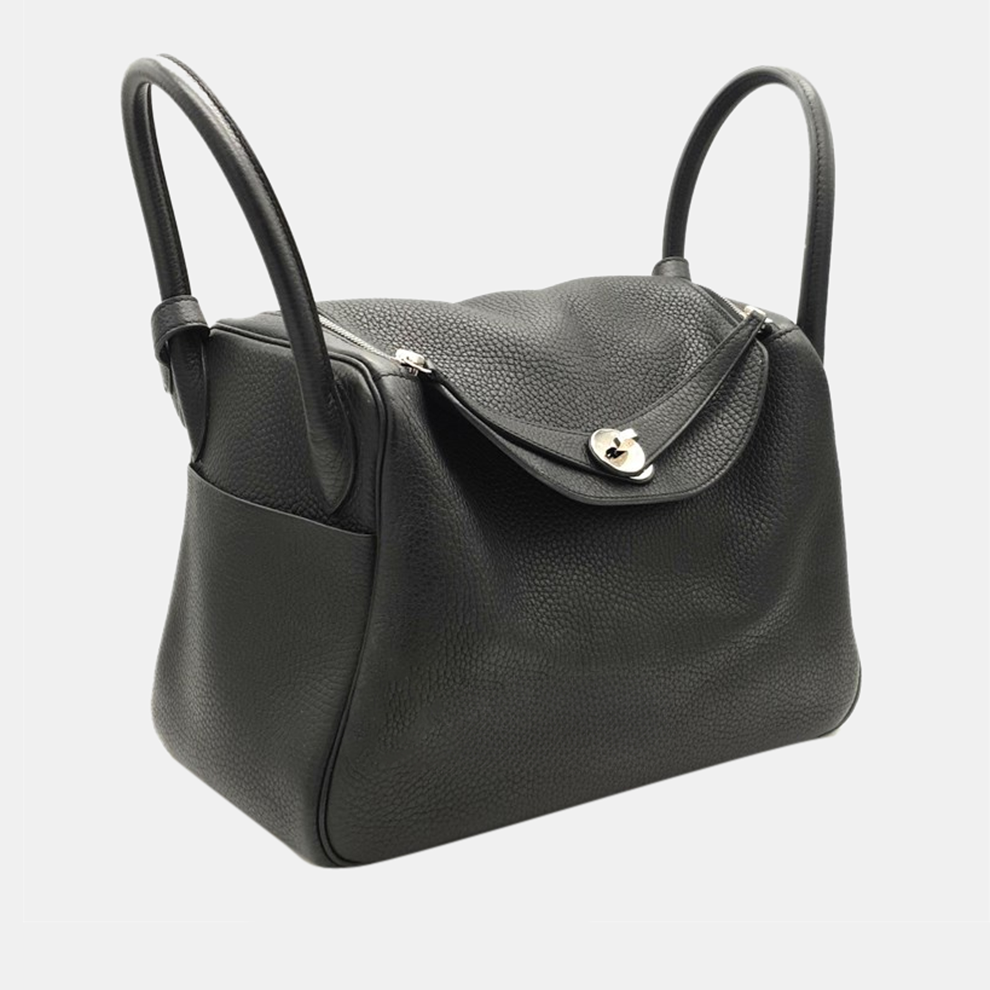 

Hermes Black Leather Lindy 30