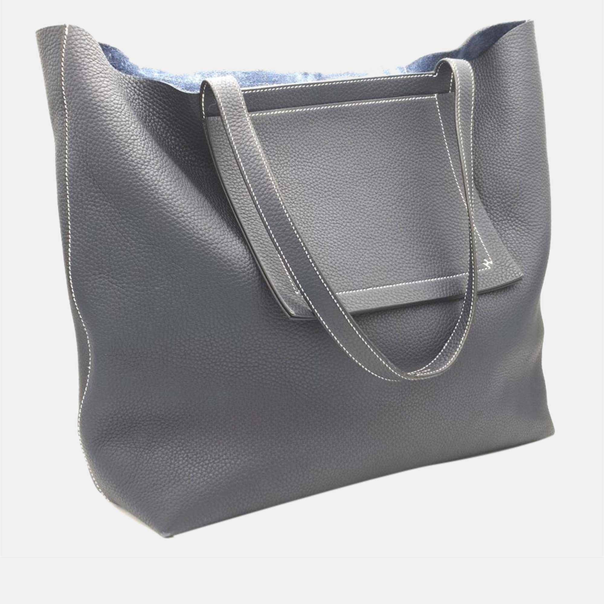 

Hermes black leather cabasellier 46