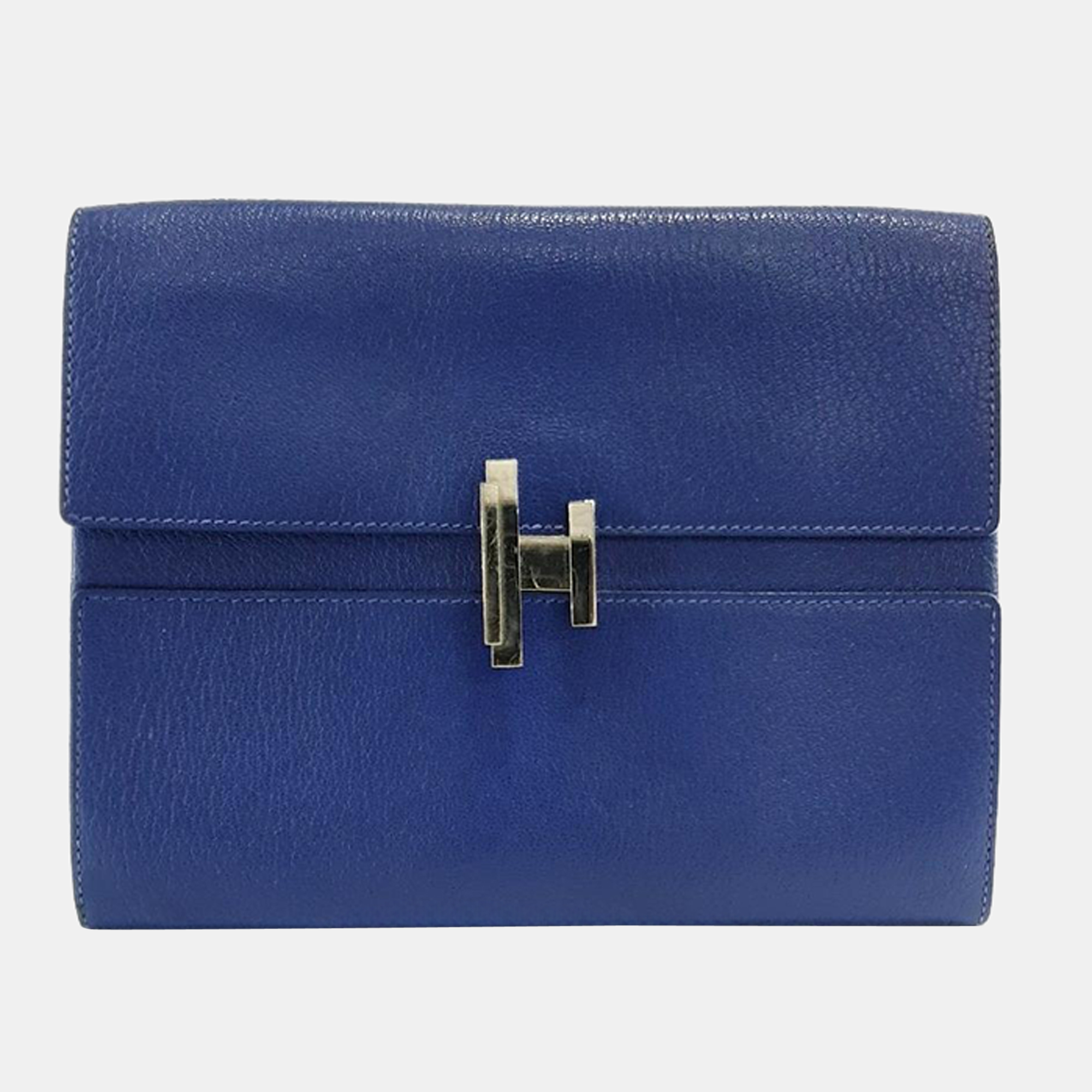 

Hermes Blue Leather Cinhetic Clutch