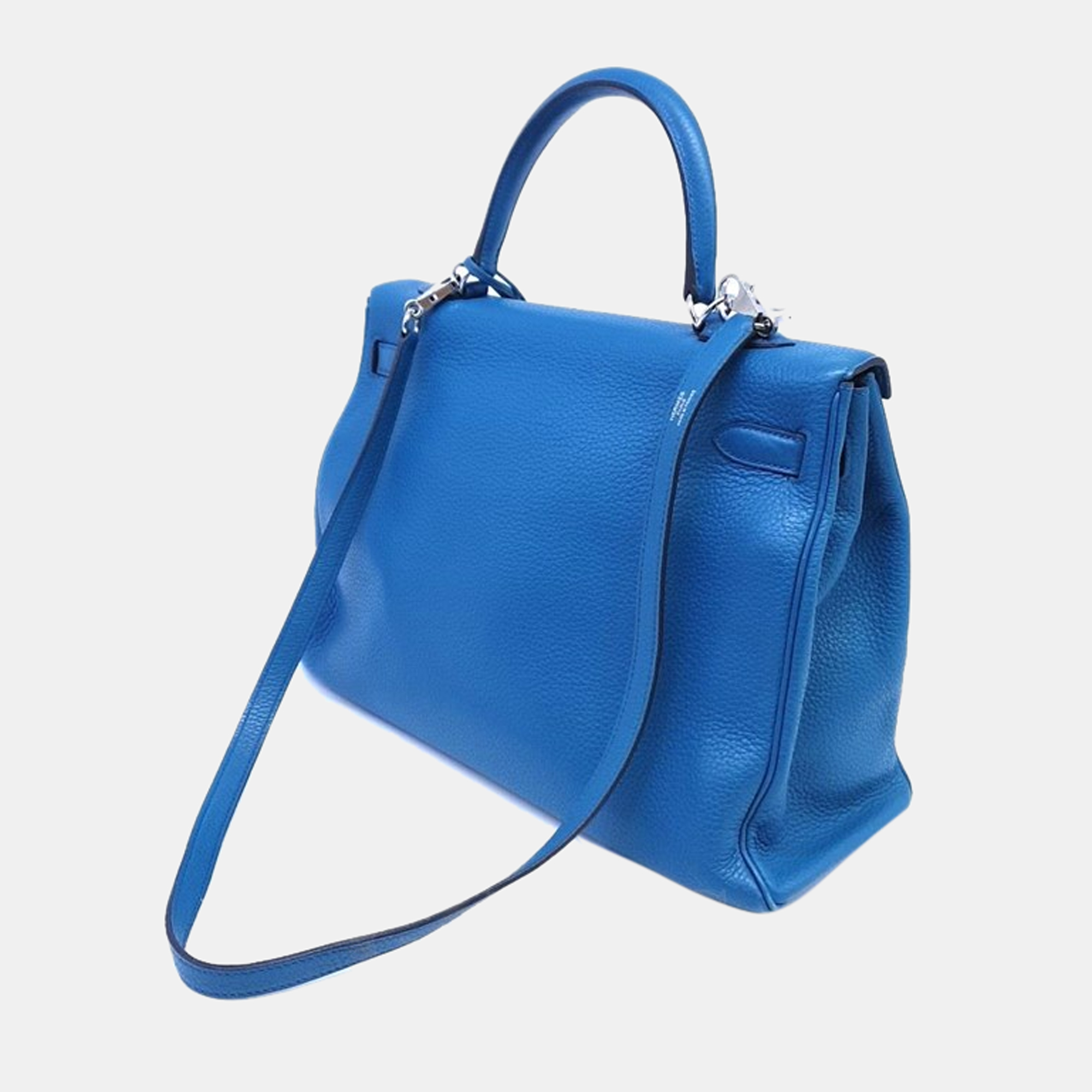 

Hermes Bleu Leather Kelly 35, Blue