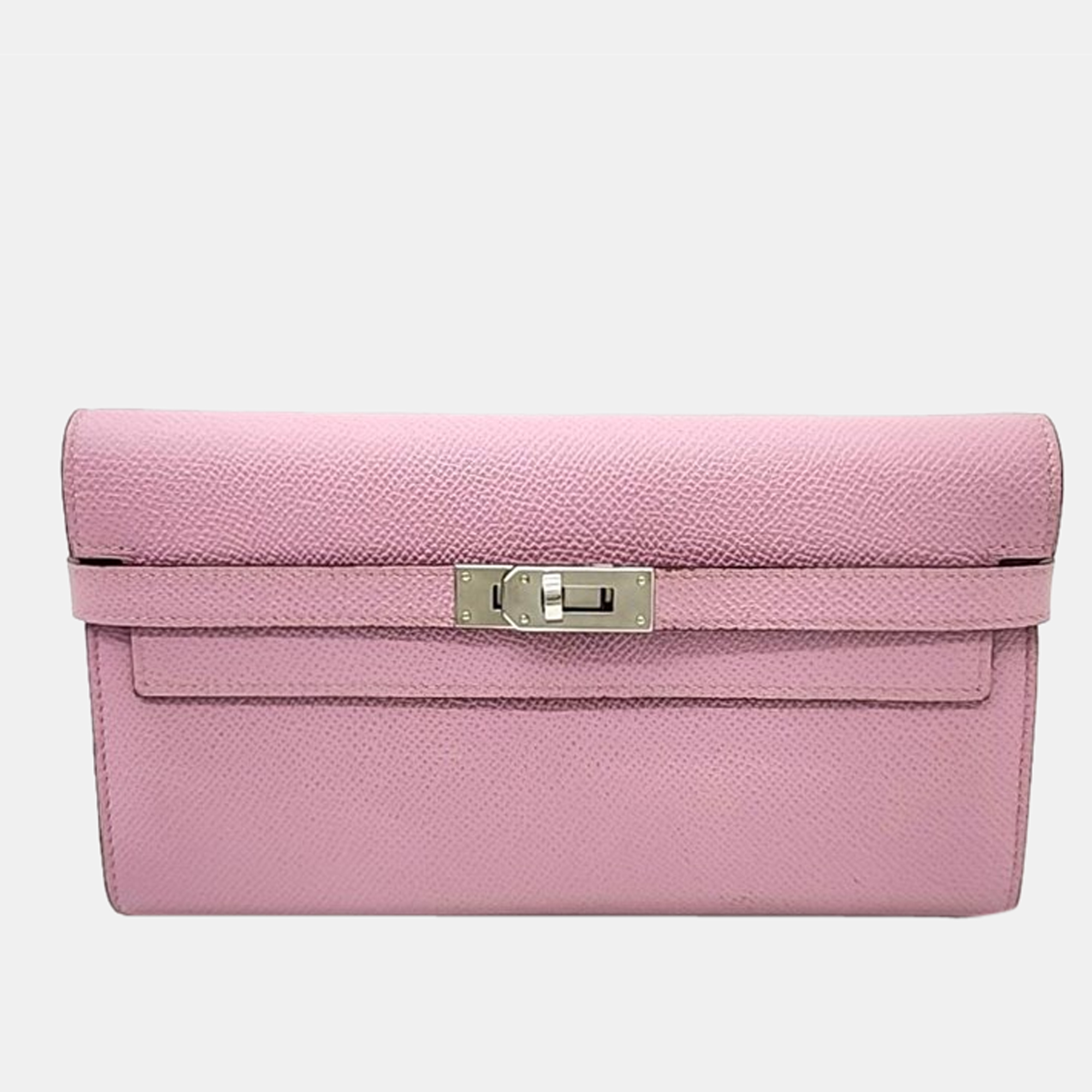 

Hermes Leather two-tone Kelly Classic Wallet, Pink