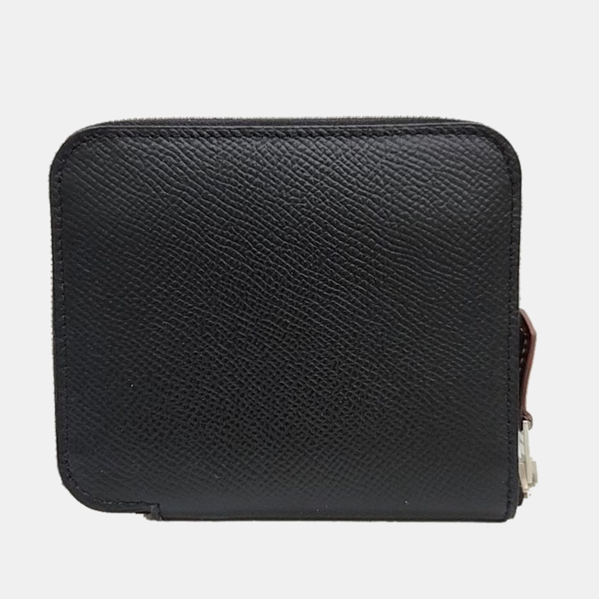 Pre-owned Hermes Black Leather Silk'in Wallet