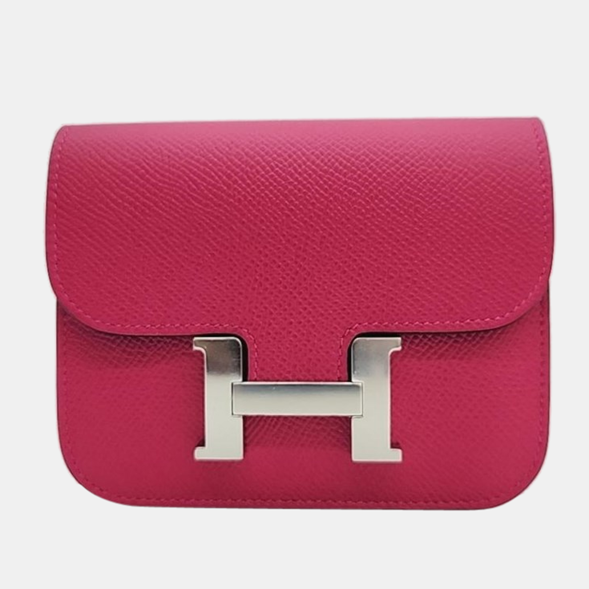 Pre-owned Hermes Pink Epsom Leather Constance Slim Wallet