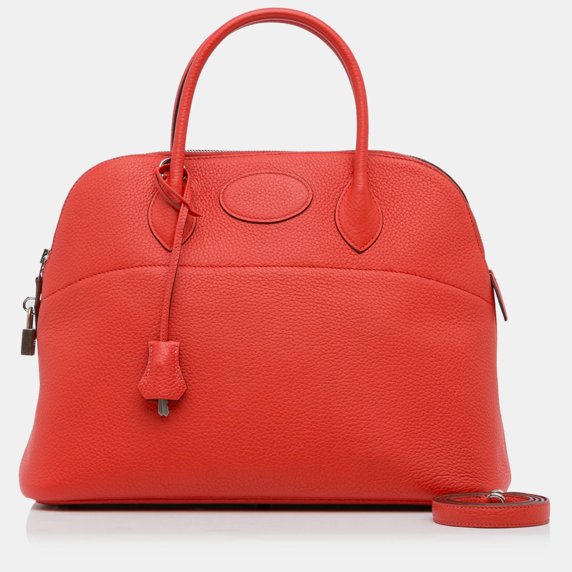 Pre-owned Hermes Clemence Bolide 31 In Red