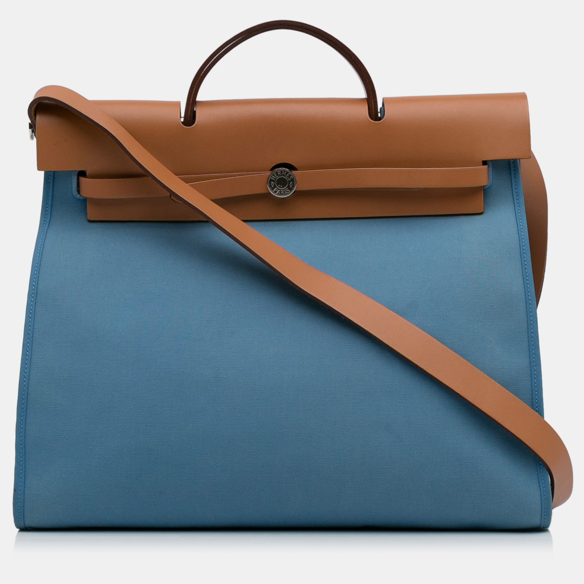 Click to view more detailed imagery on our partner's website Pre-owned Hermes Herbag Zip Toile 39 In Blue