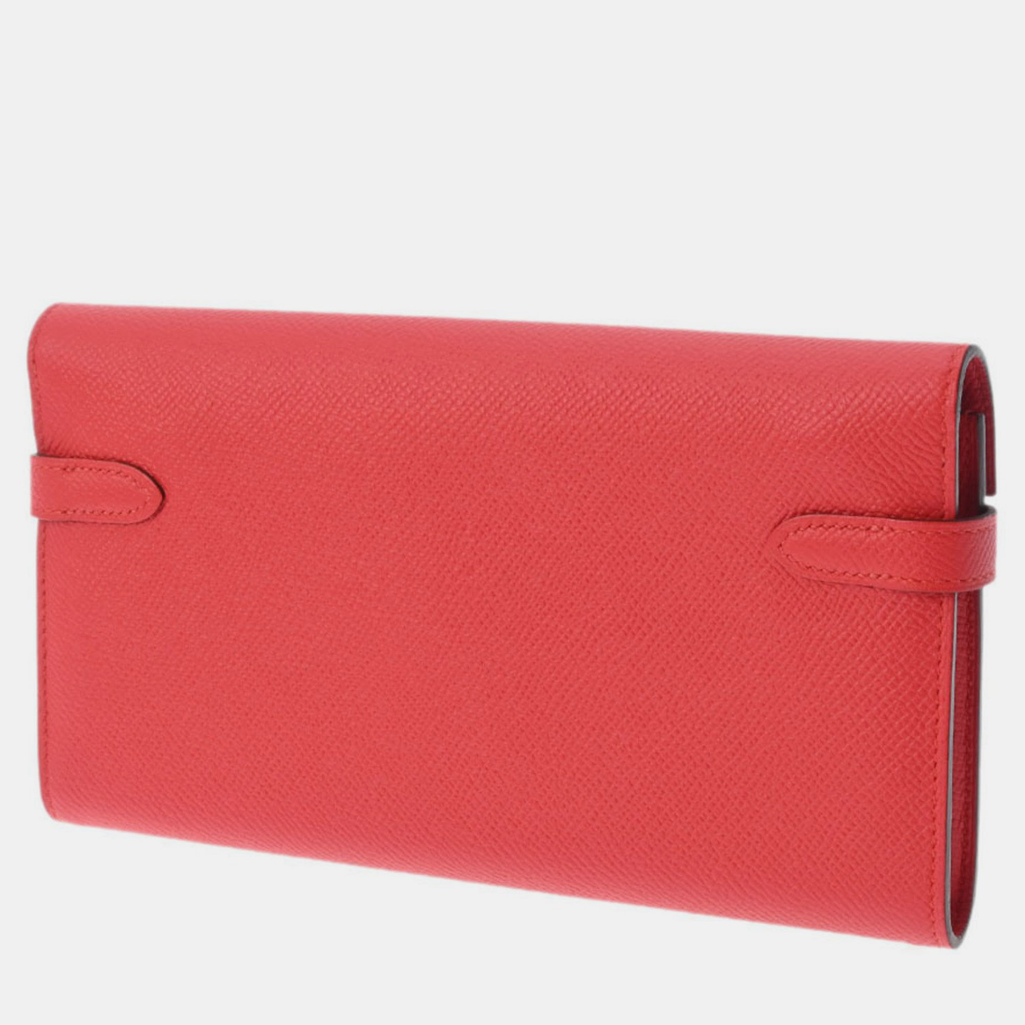 

HERMES Kelly Rouge Tomato A stamp (around 2017) Women's Vaux Epson long wallet, Red