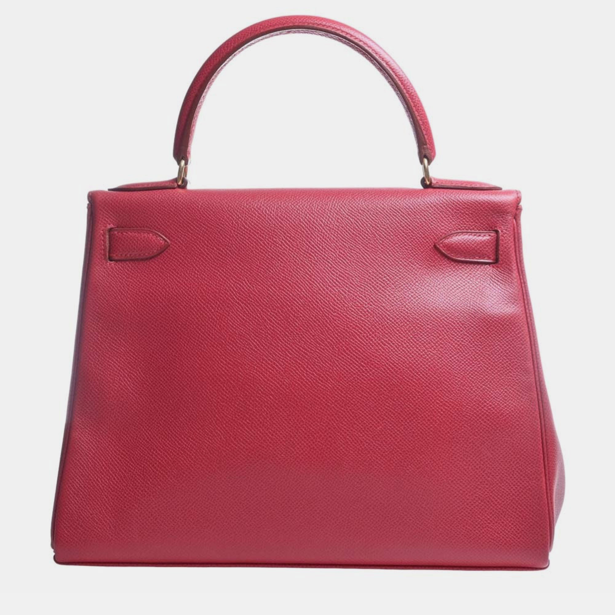 

HERMES Couchevel Kelly 28 Handbag Red Ladies