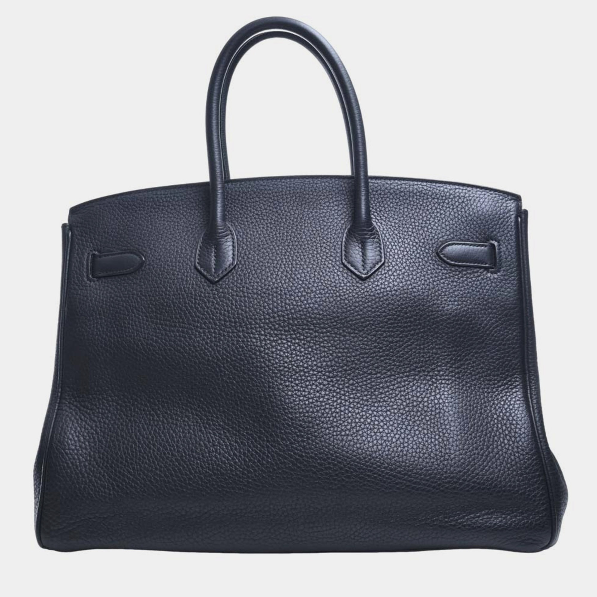 

HERMES Taurillon Clemence Birkin 35 Handbag Black Ladies
