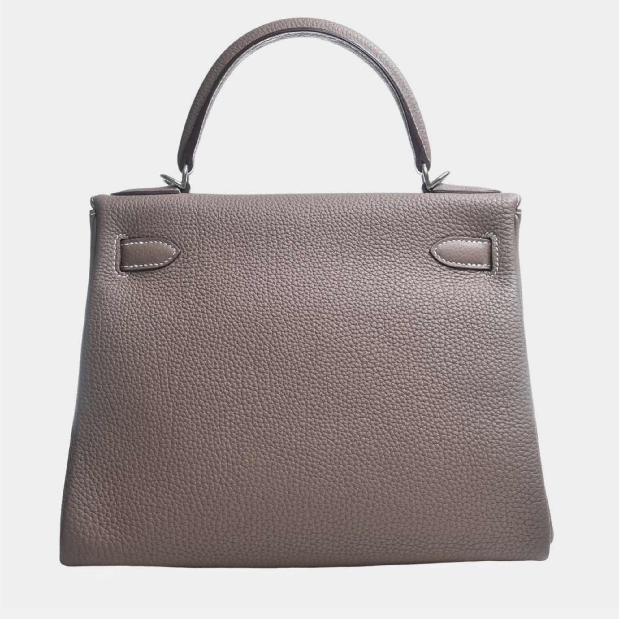 

HERMES Togo Kelly 28 Handbag Greige Ladies, Grey